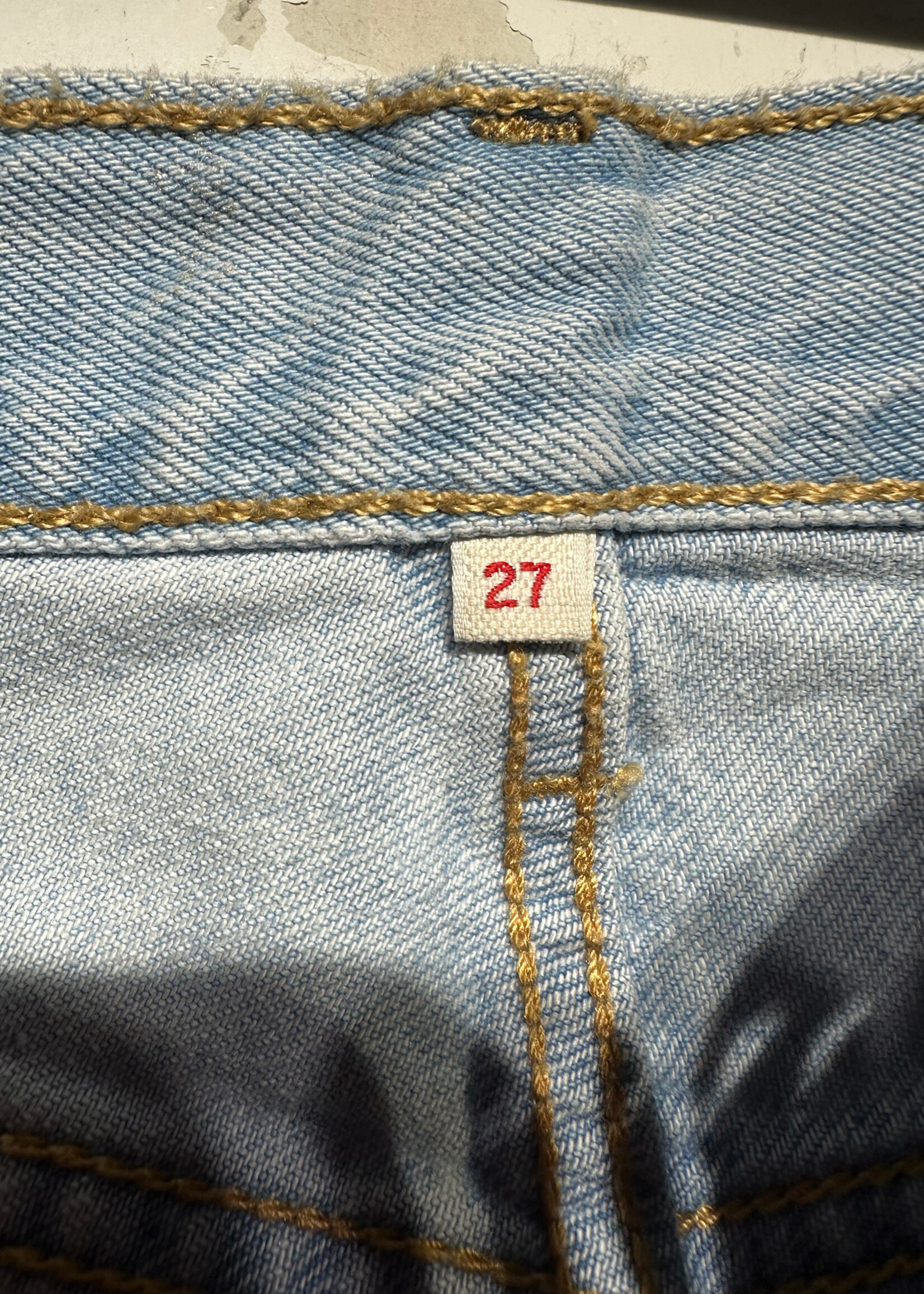 Levis Metallic Gold Maxi Slit Denim Skirt 27