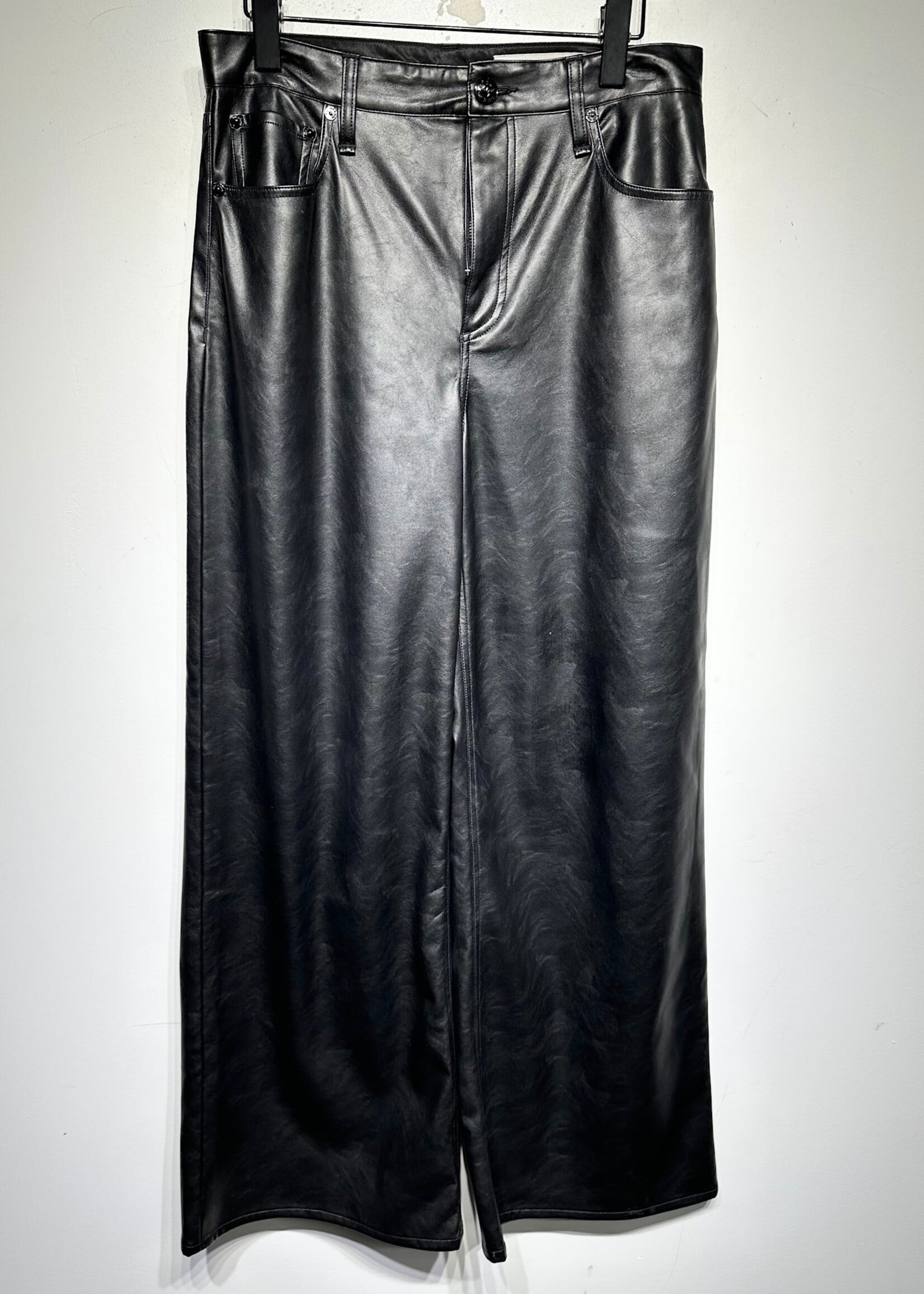 Rag and Bone Wide Leg Faux Leather Black Pants 29