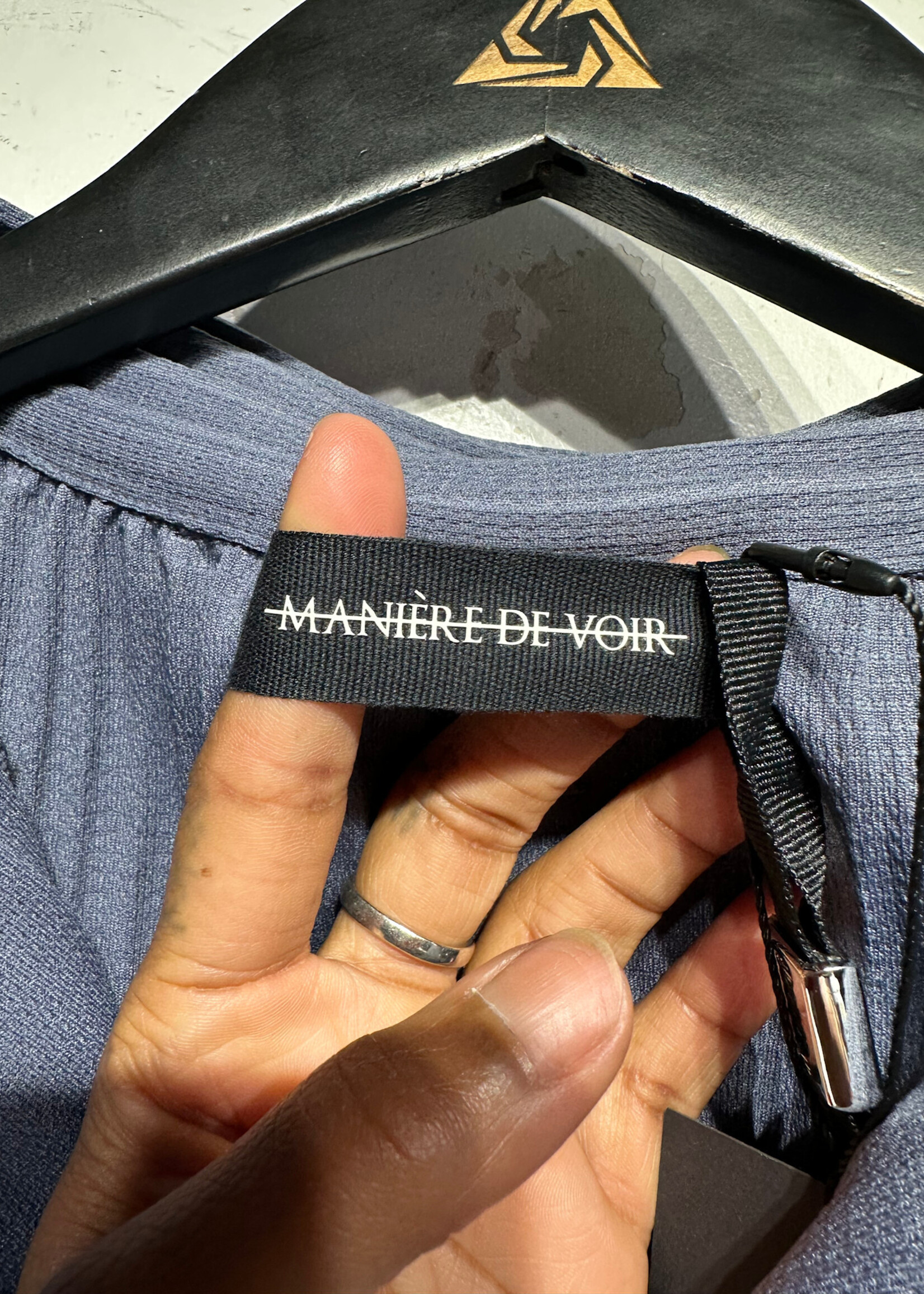 Mainere De Vior NWT Pleated Dusty Blue BU SL M/L Masc