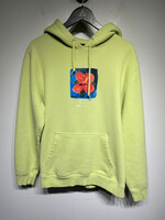 Stussy Green Painted Flower Graphic Hoodie L AS IS