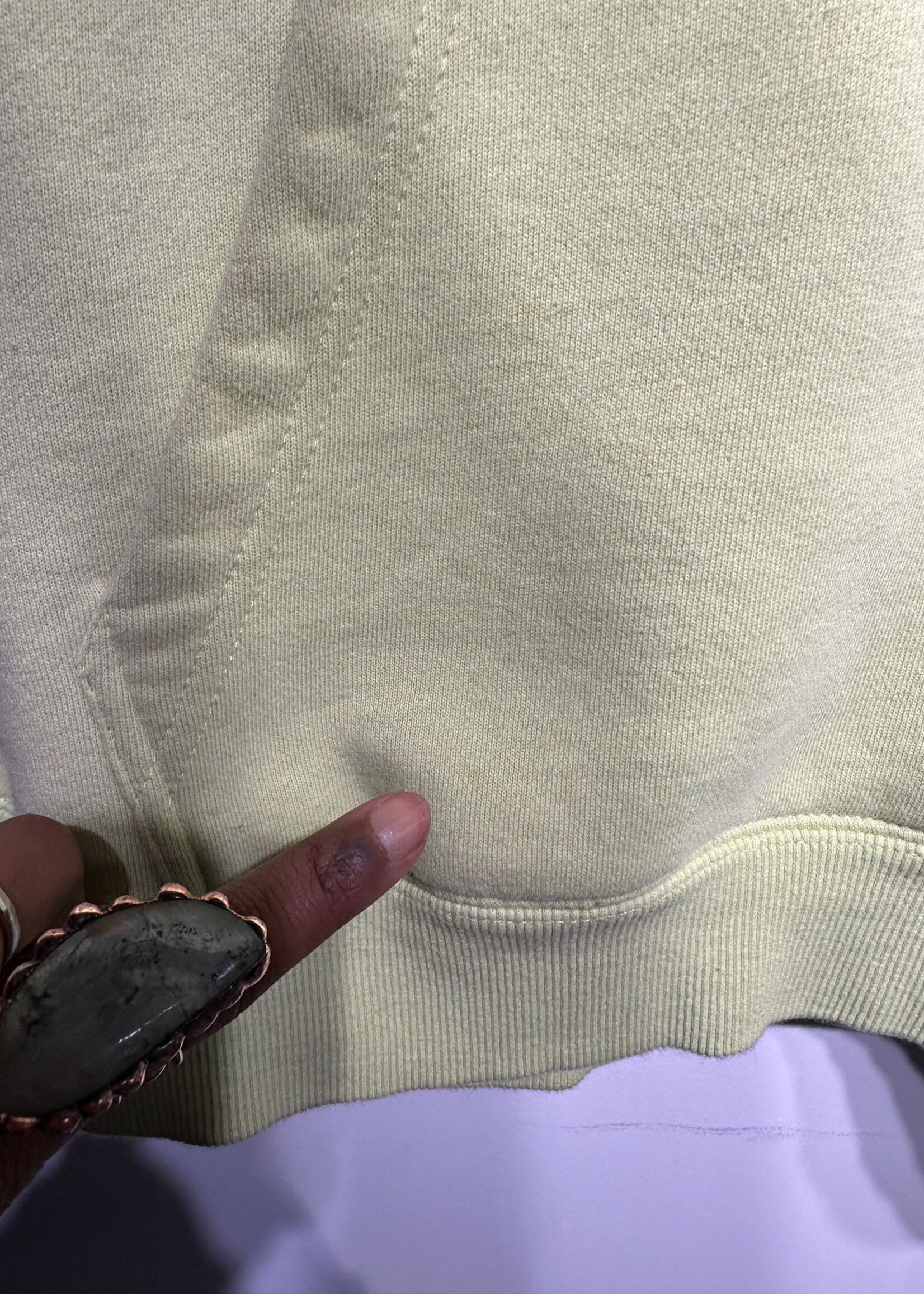 Stussy Green Painted Flower Graphic Hoodie L AS IS