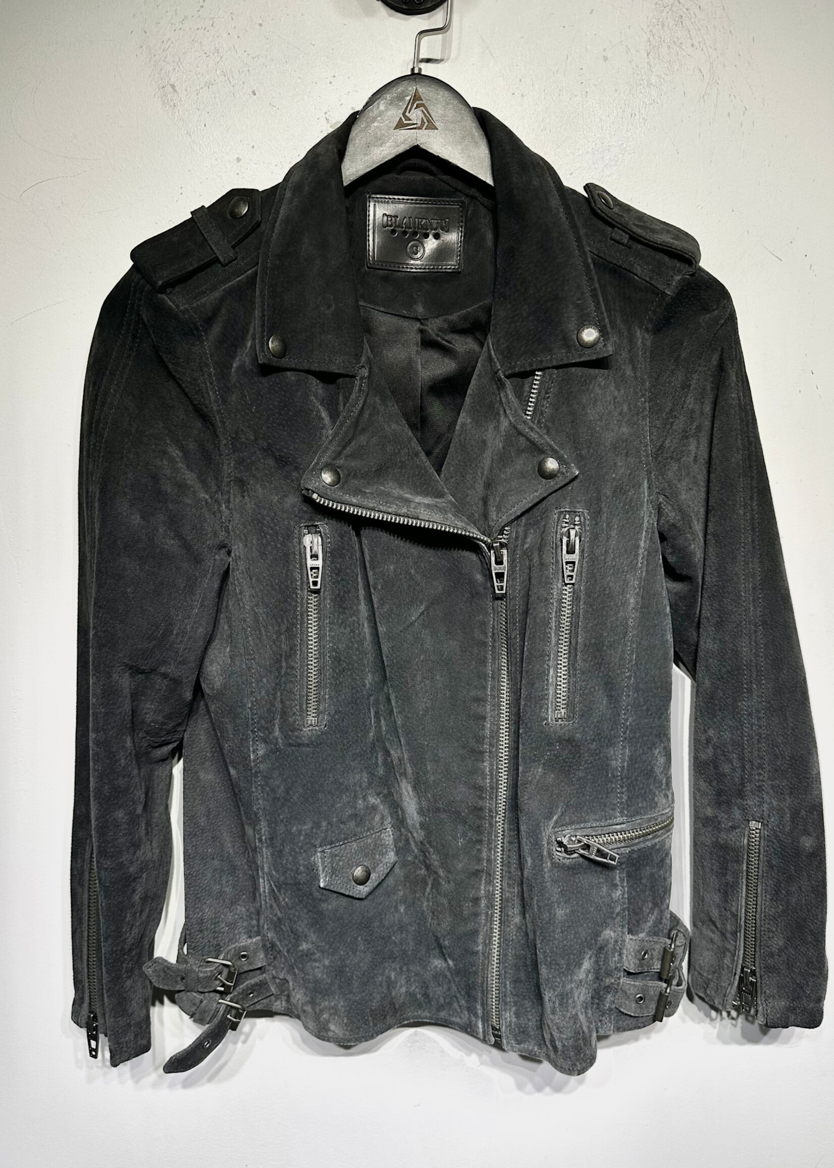 Blank NYC Dusty Black Suede Biker Jacket S