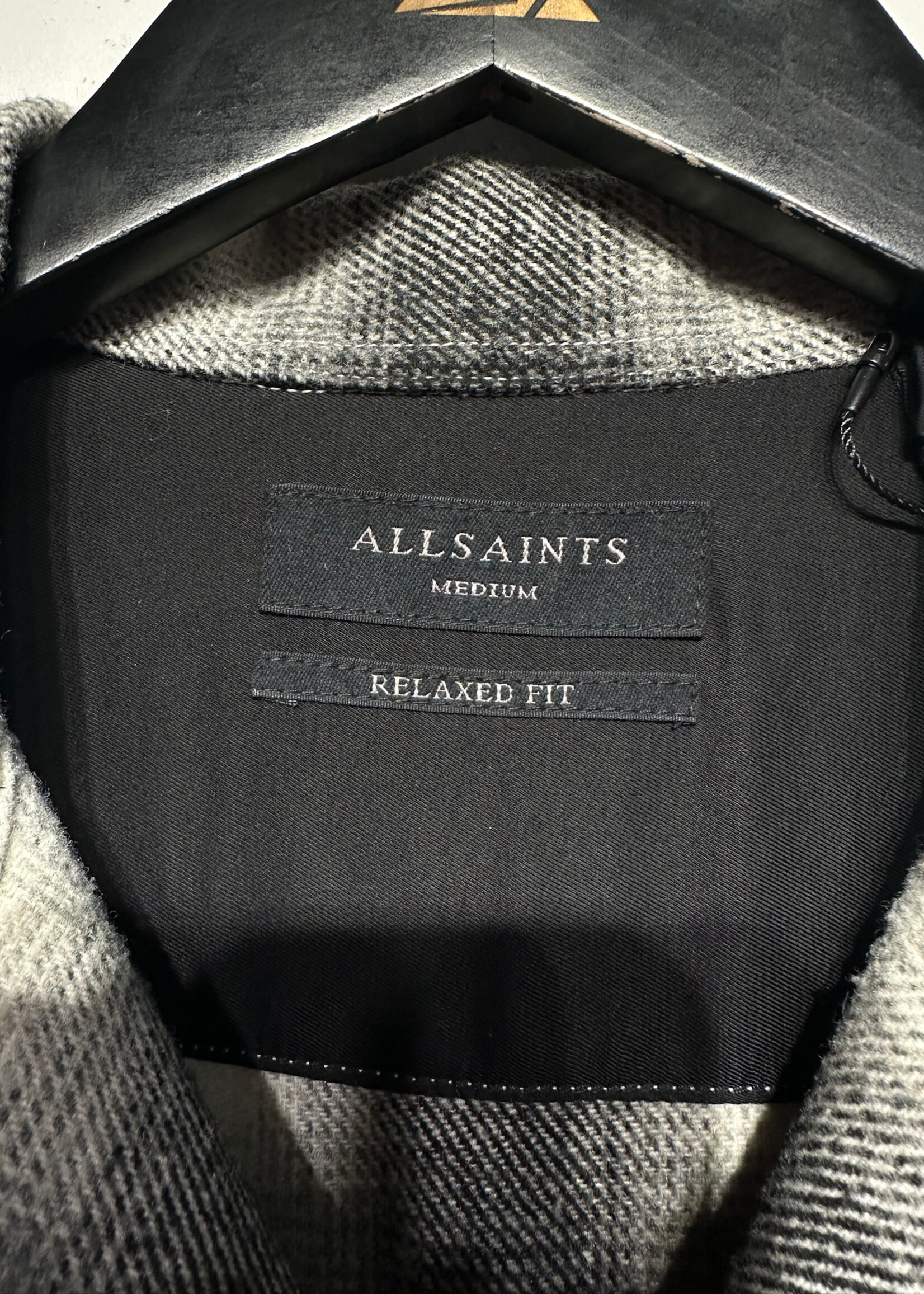 Allsaints White Black Buffalo Check Shirt Masc M