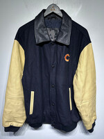 Chicago Bear Navy Leather Football Jacket L As Is