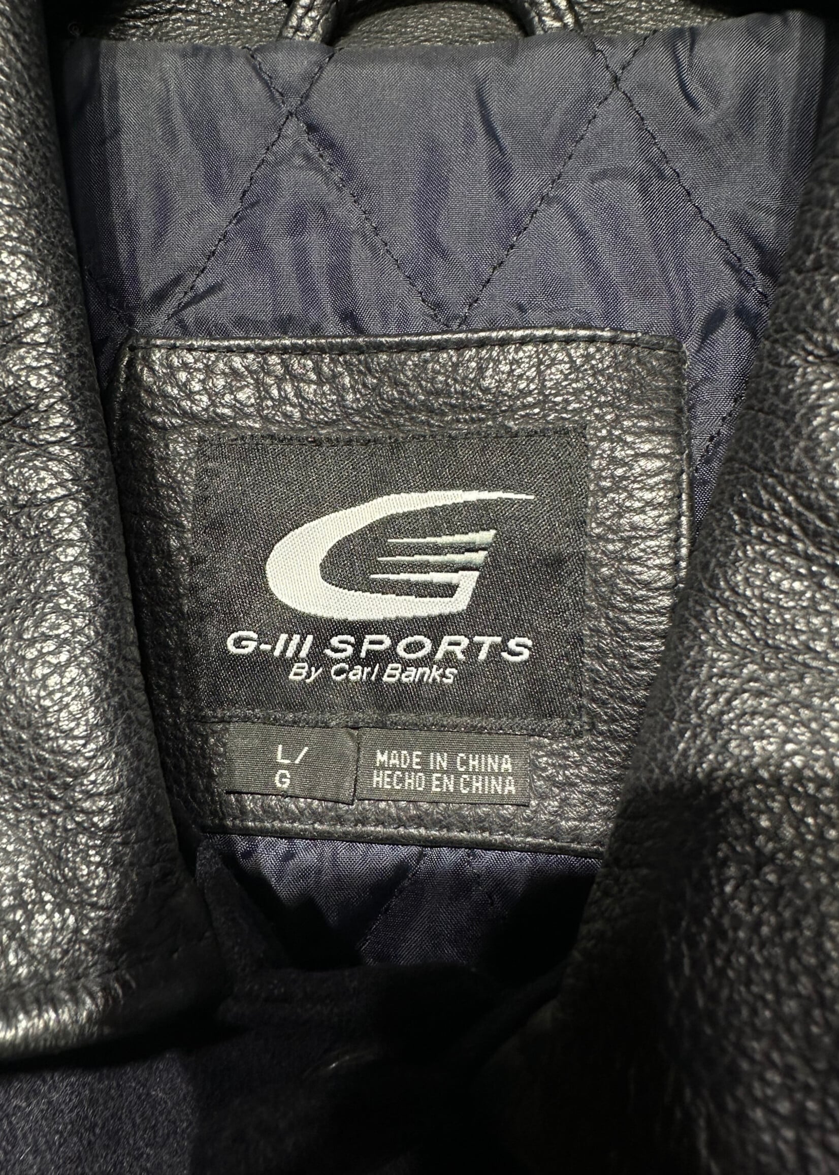 Chicago Bear Navy Leather Football Jacket L As Is