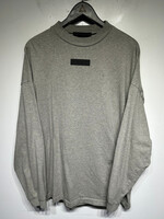 Essentials Heather Grey Rubber Logo LS M