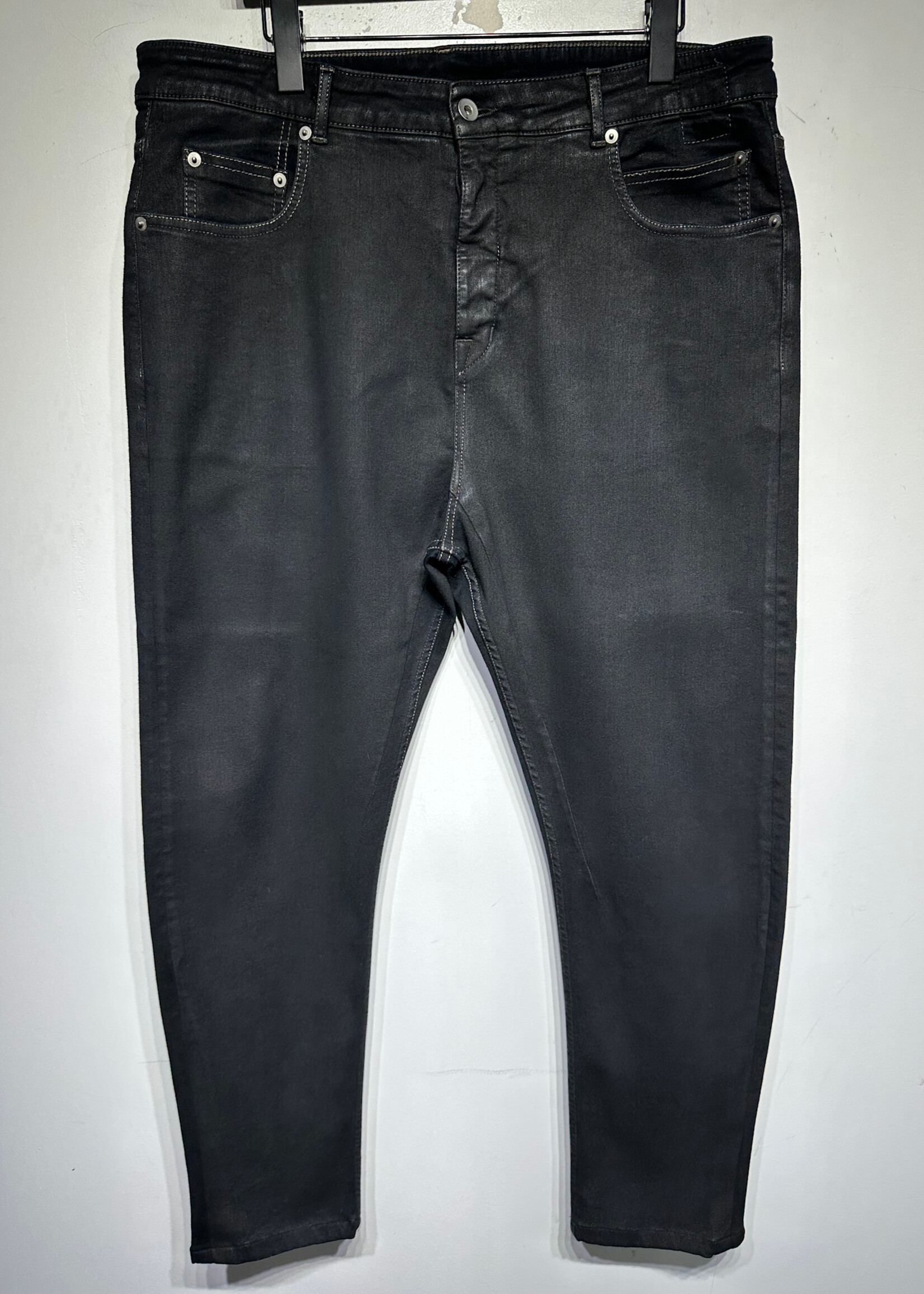 Rick Owens DRKSHDW Detroit Black Waxed Jeans Masc 36