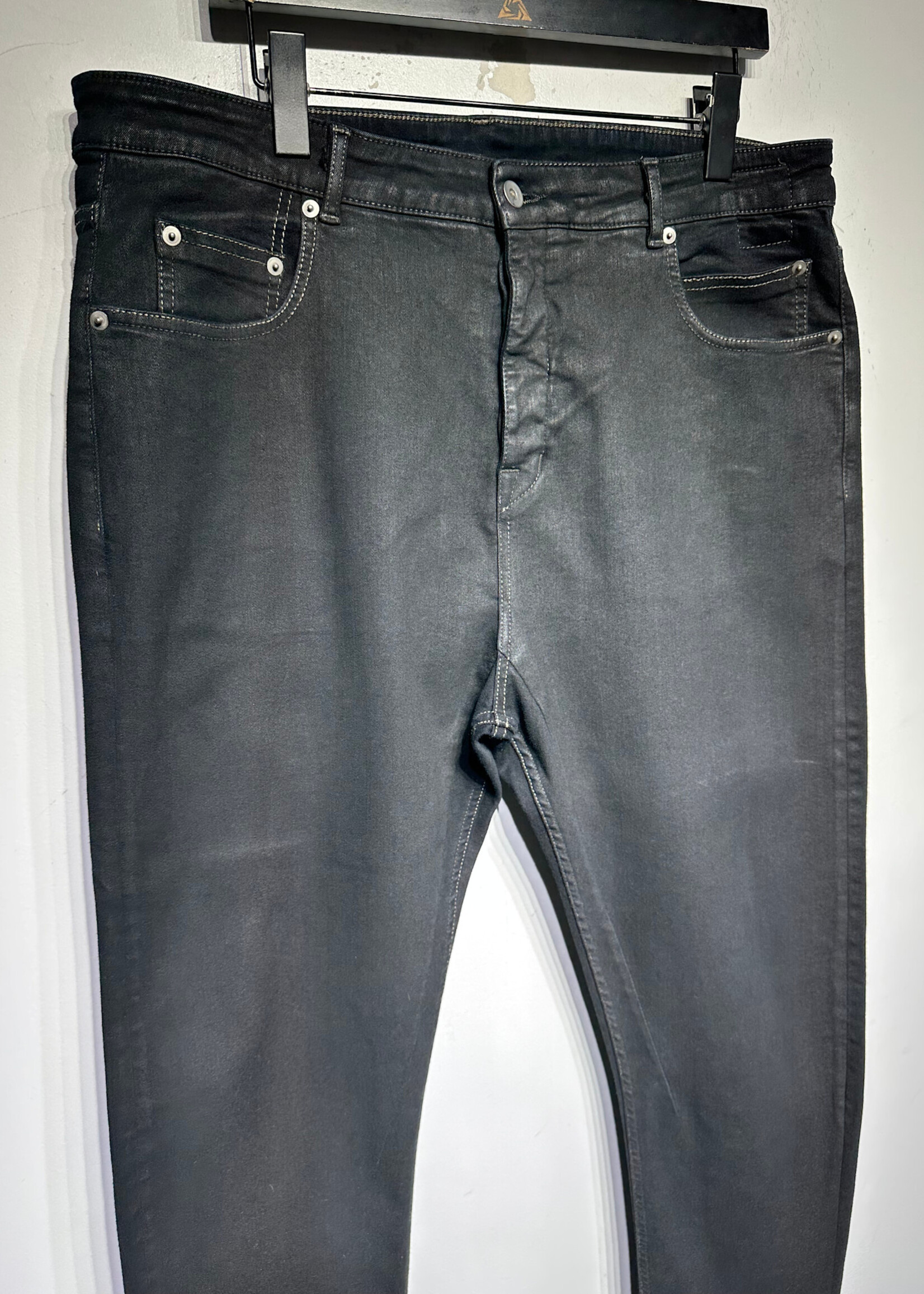 Rick Owens DRKSHDW Detroit Black Waxed Jeans Masc 36