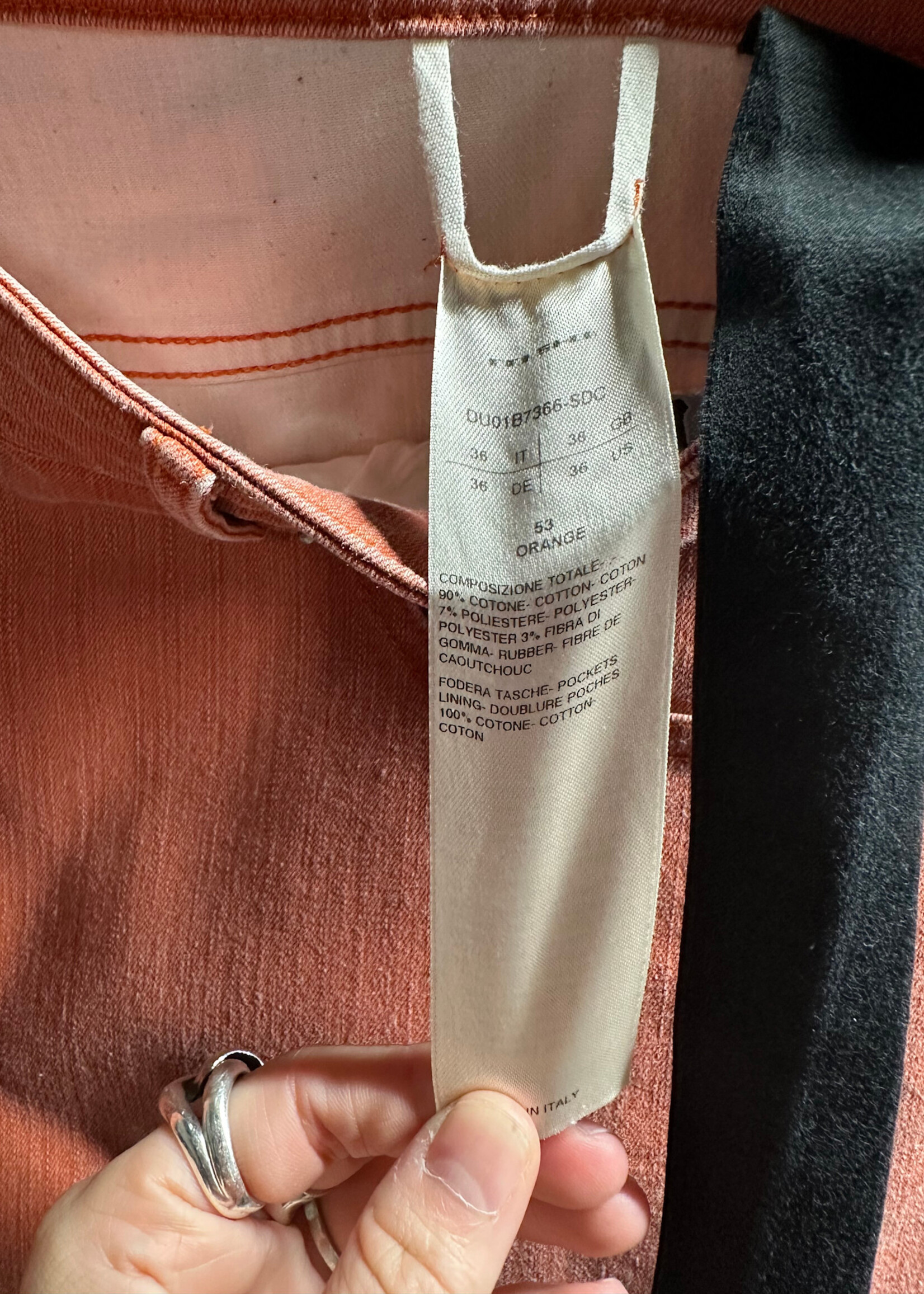 Rick Owens Orange Detroit Cut Jeans Masc 36