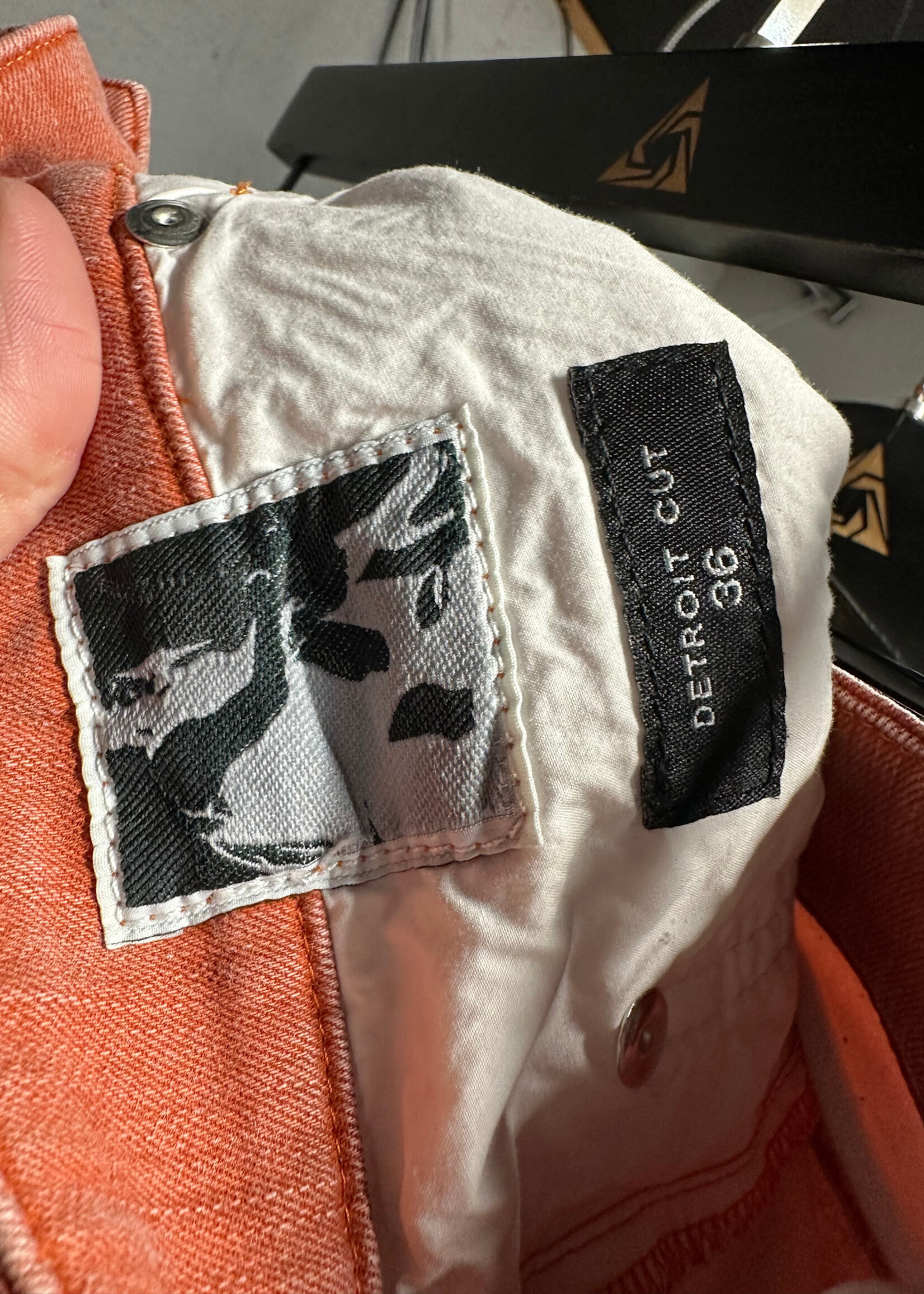 Rick Owens Orange Detroit Cut Jeans Masc 36