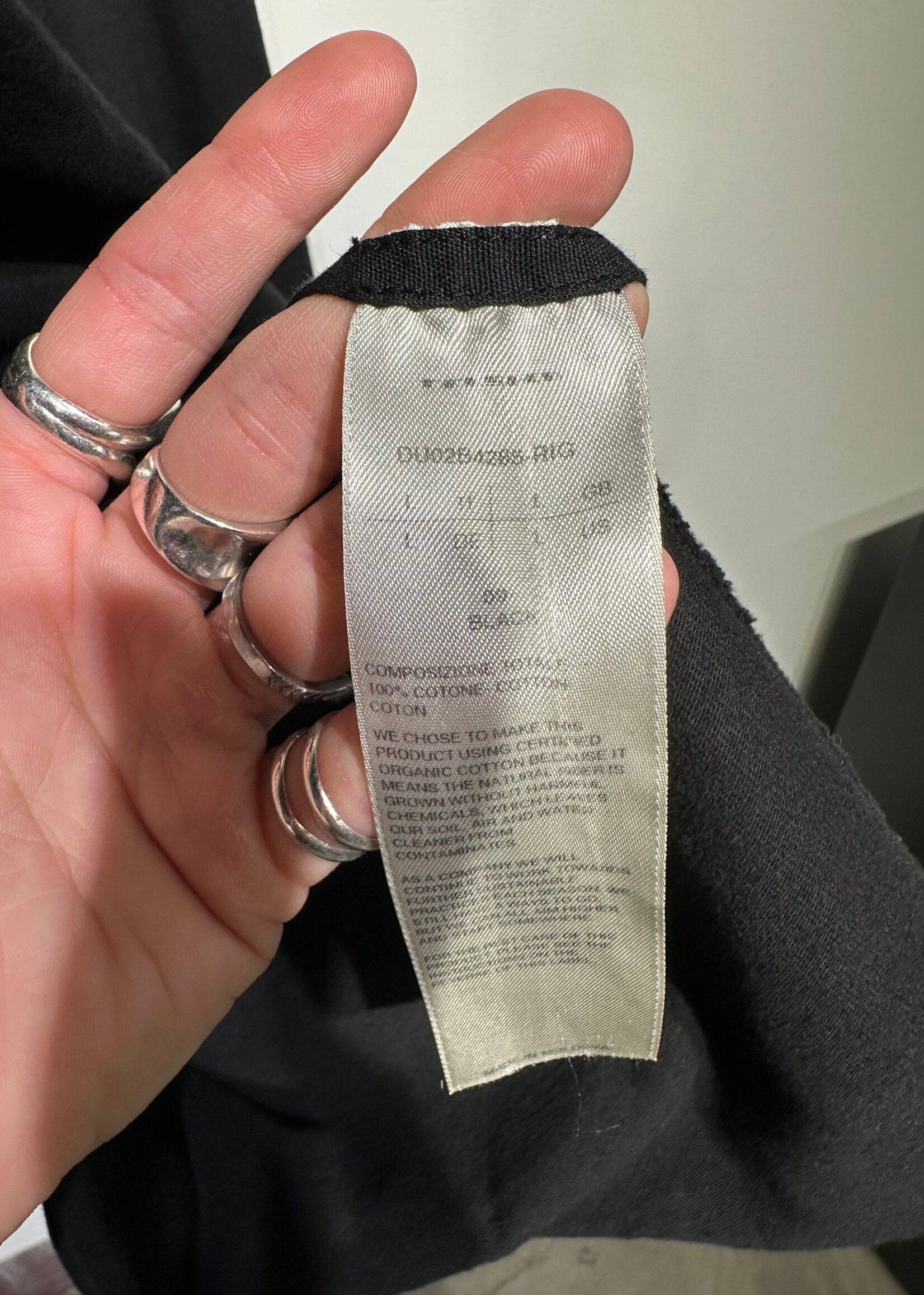 Drkshdw Rick Owens Black Long Hoodie L