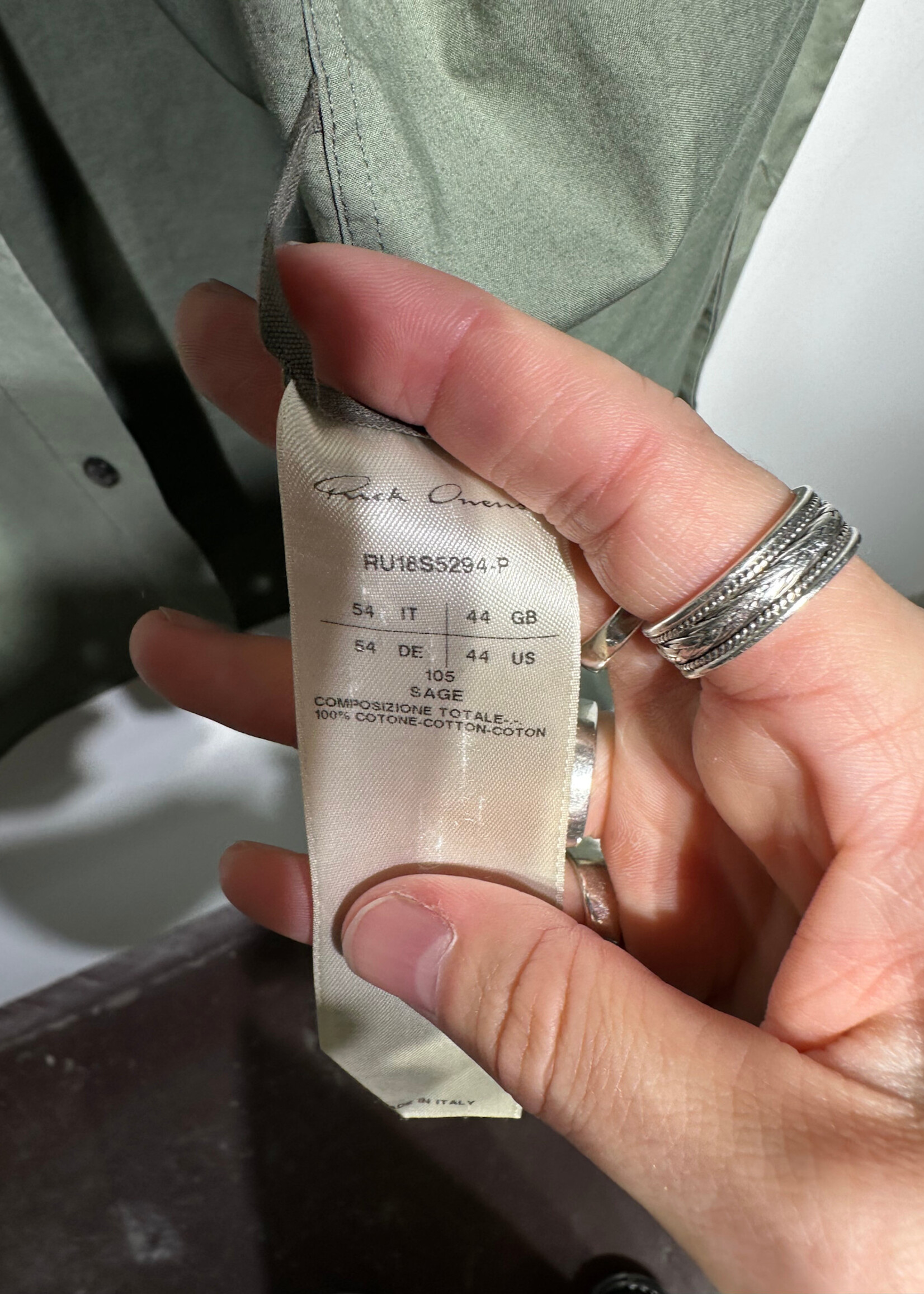 Drkshdw Rick Owens Dirt S/S 18 Green B/U 44/L