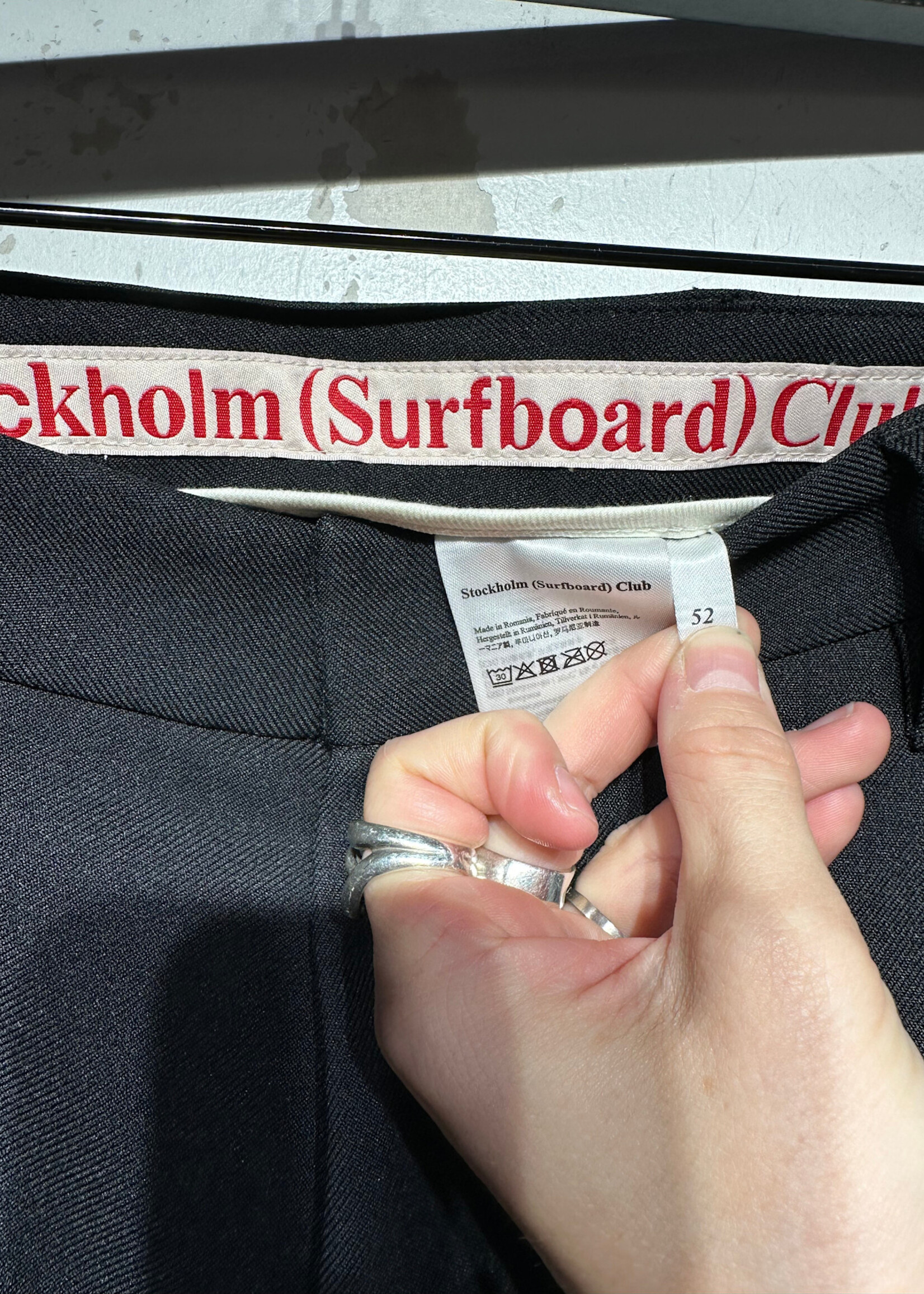 Stockholm Surfboard Club Black Single Pleat Trousers Masc 36