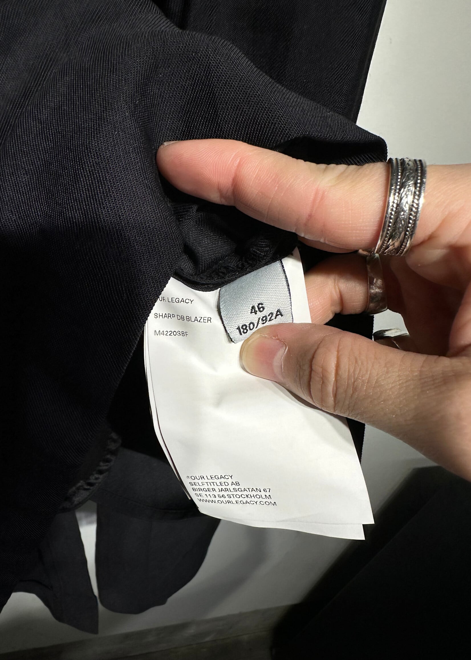 Our Legacy Black Double Breasted Blazer Masc L