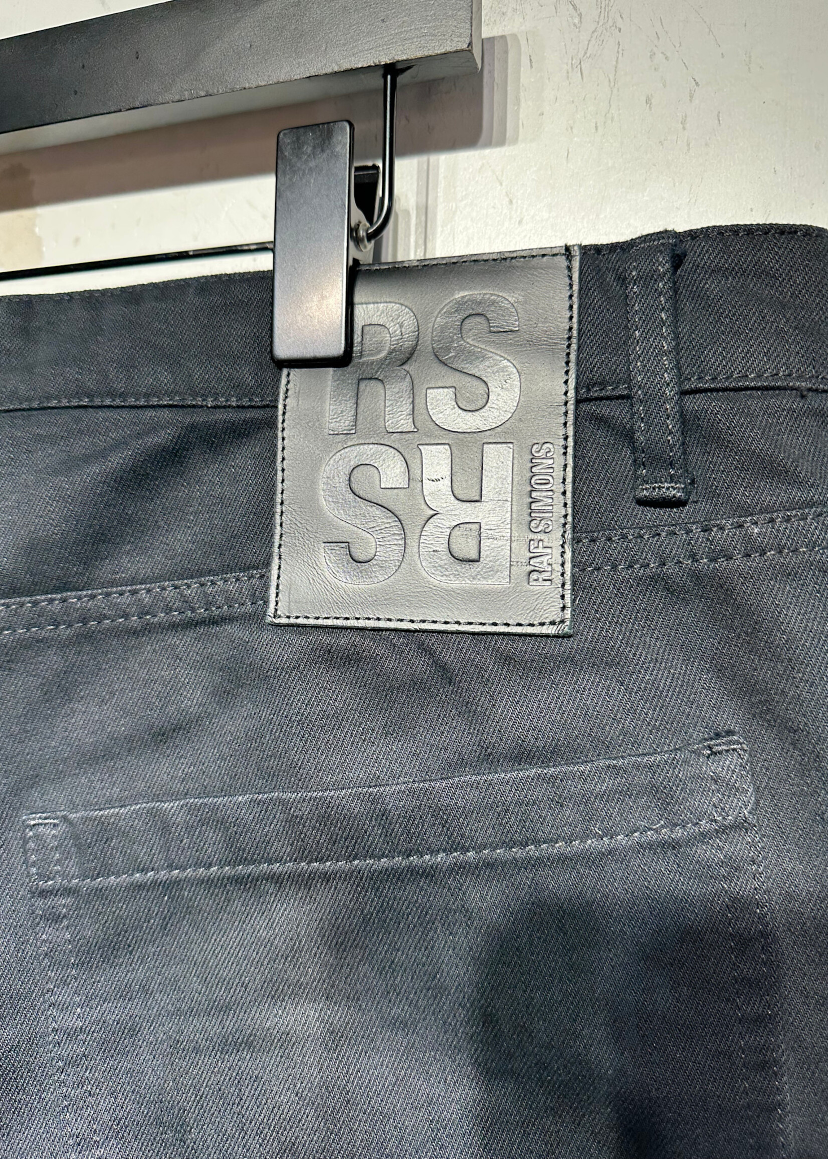 Raf Simons SS23 Black Destroyed Double Layer Denim Masc 36