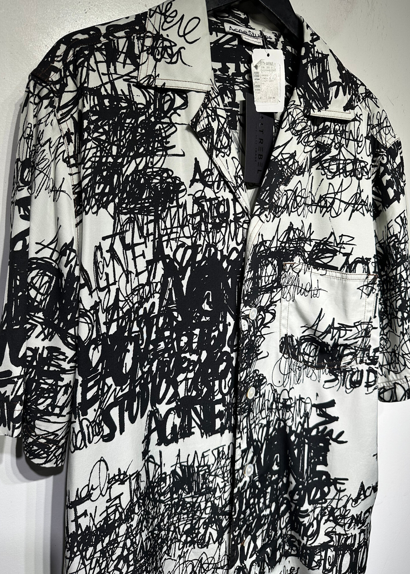 NWT Acne White Scribble B/U 46/L