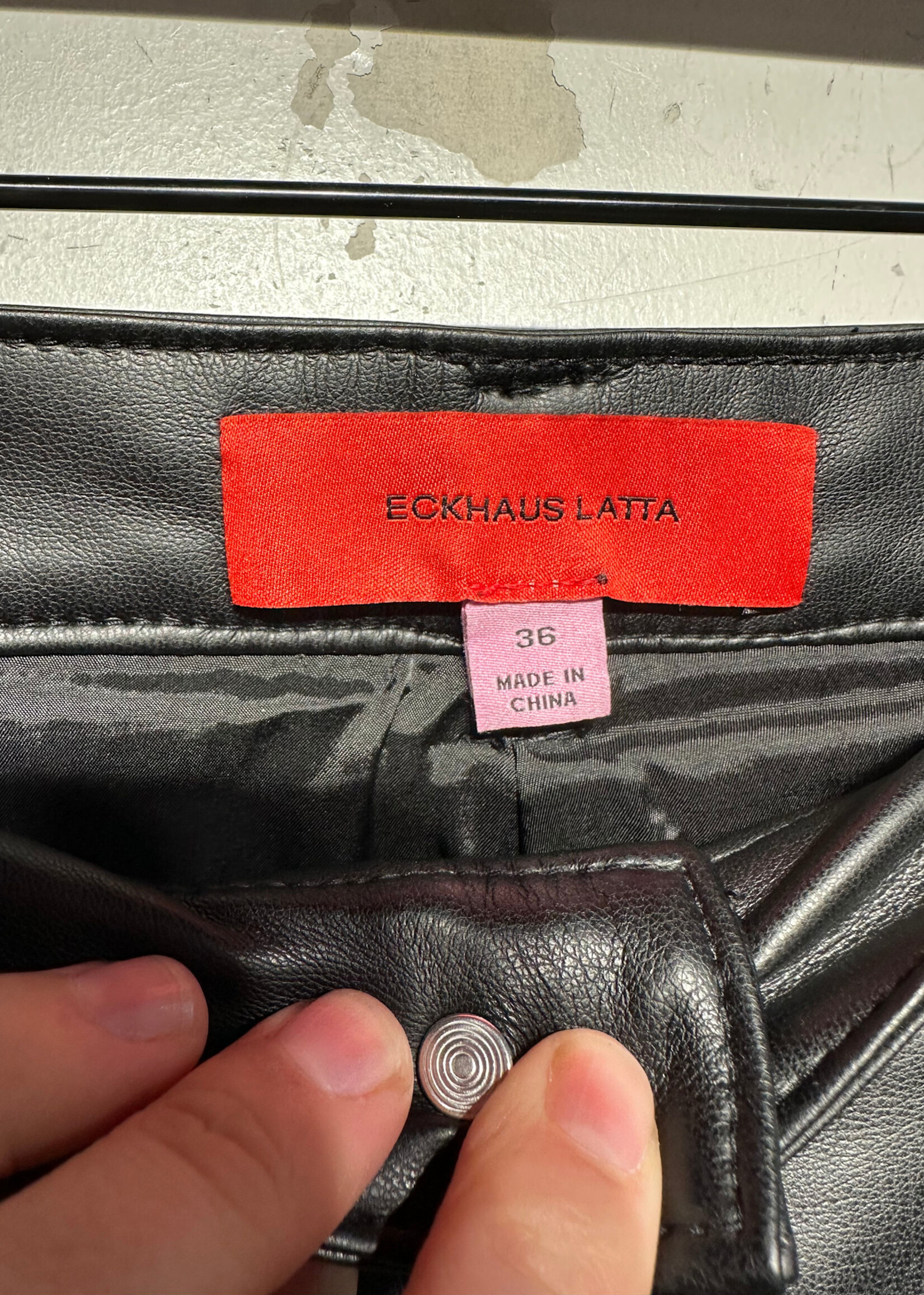 Eckhaus Latta Faux Leather Black Pants Masc 36