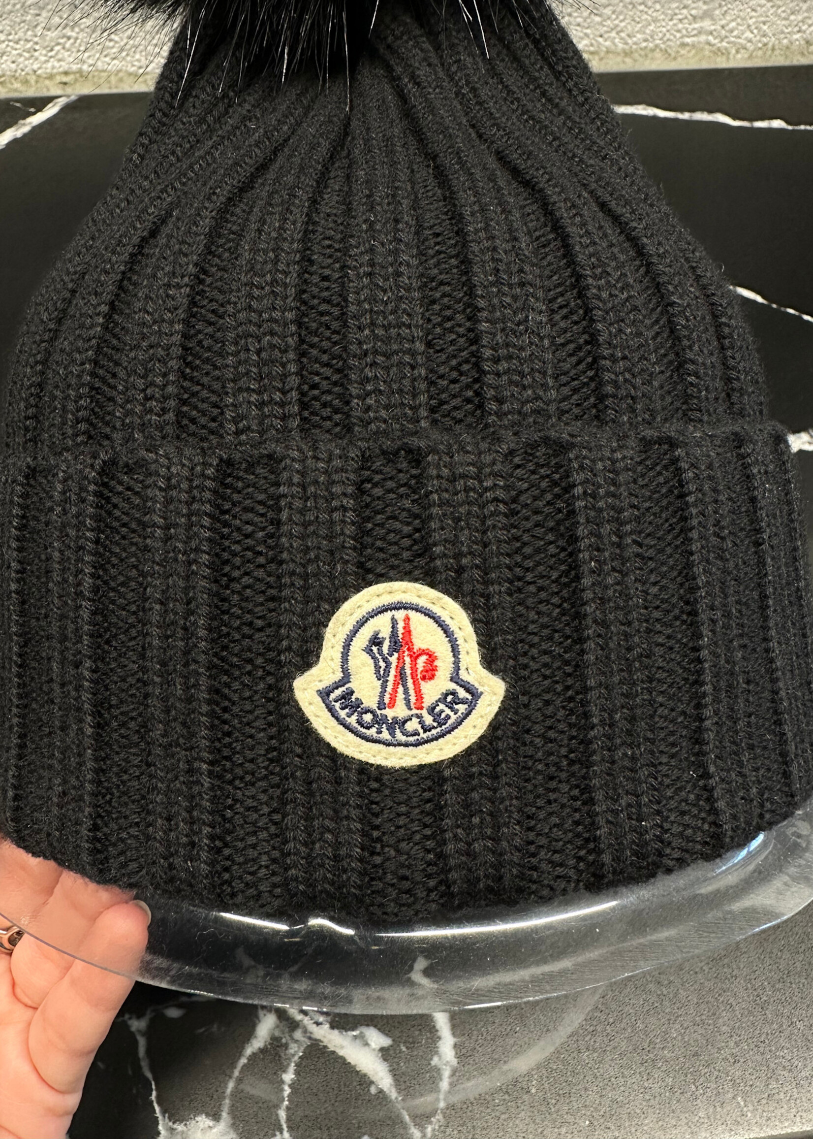 Moncler Black Pom Pom Beanie