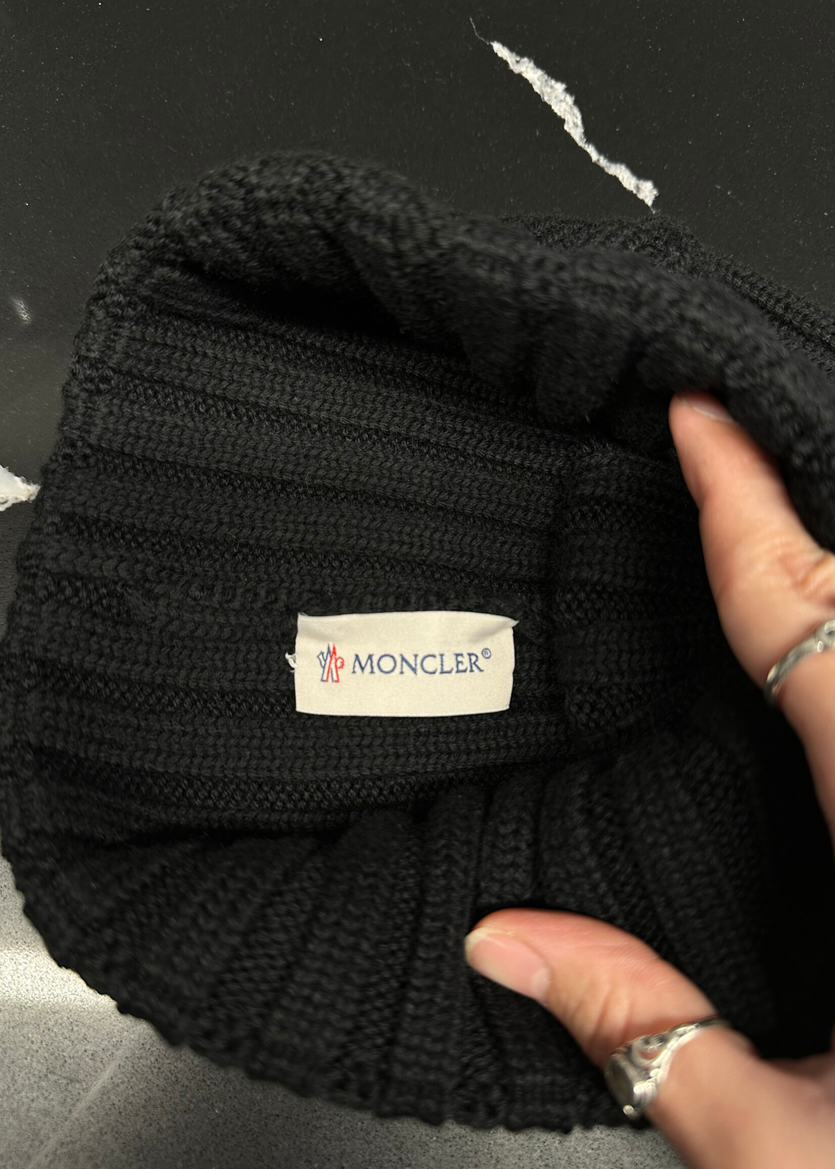 Moncler Black Pom Pom Beanie