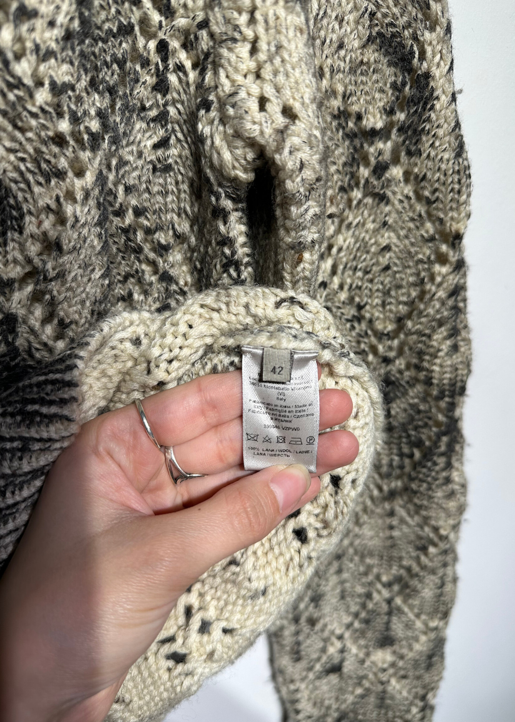 Bottega Veneta Tan/Black Knit Sweater 42/Fem M