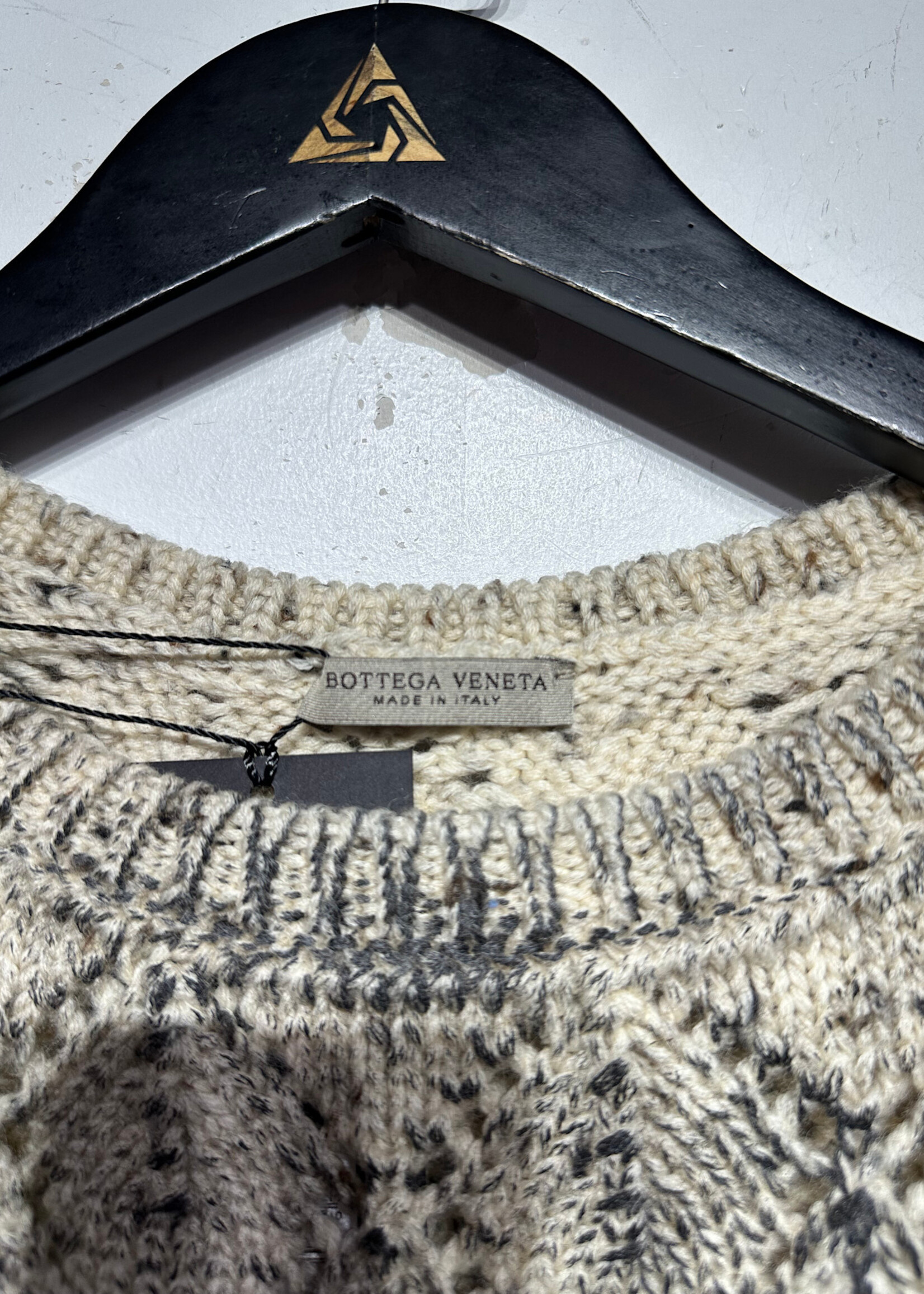 Bottega Veneta Tan/Black Knit Sweater 42/Fem M