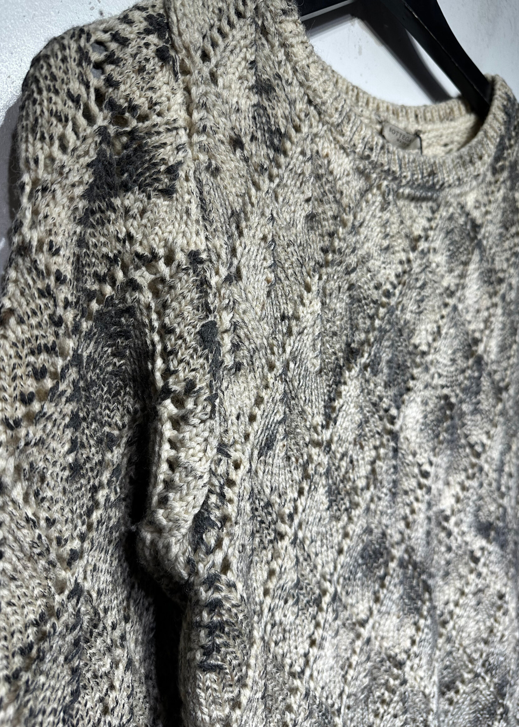 Bottega Veneta Tan/Black Knit Sweater 42/Fem M
