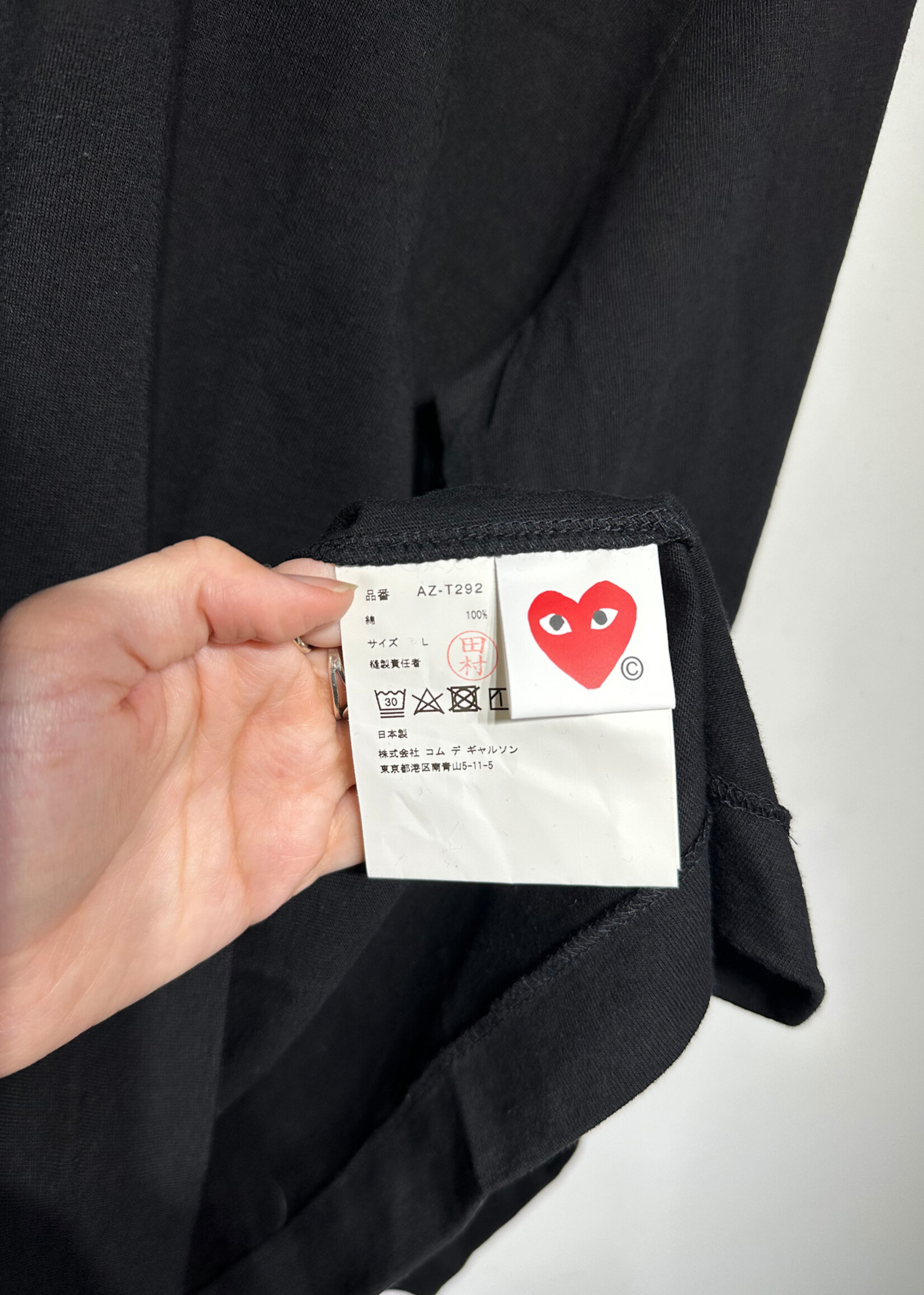 NWT CDG Play Black LS Masc L