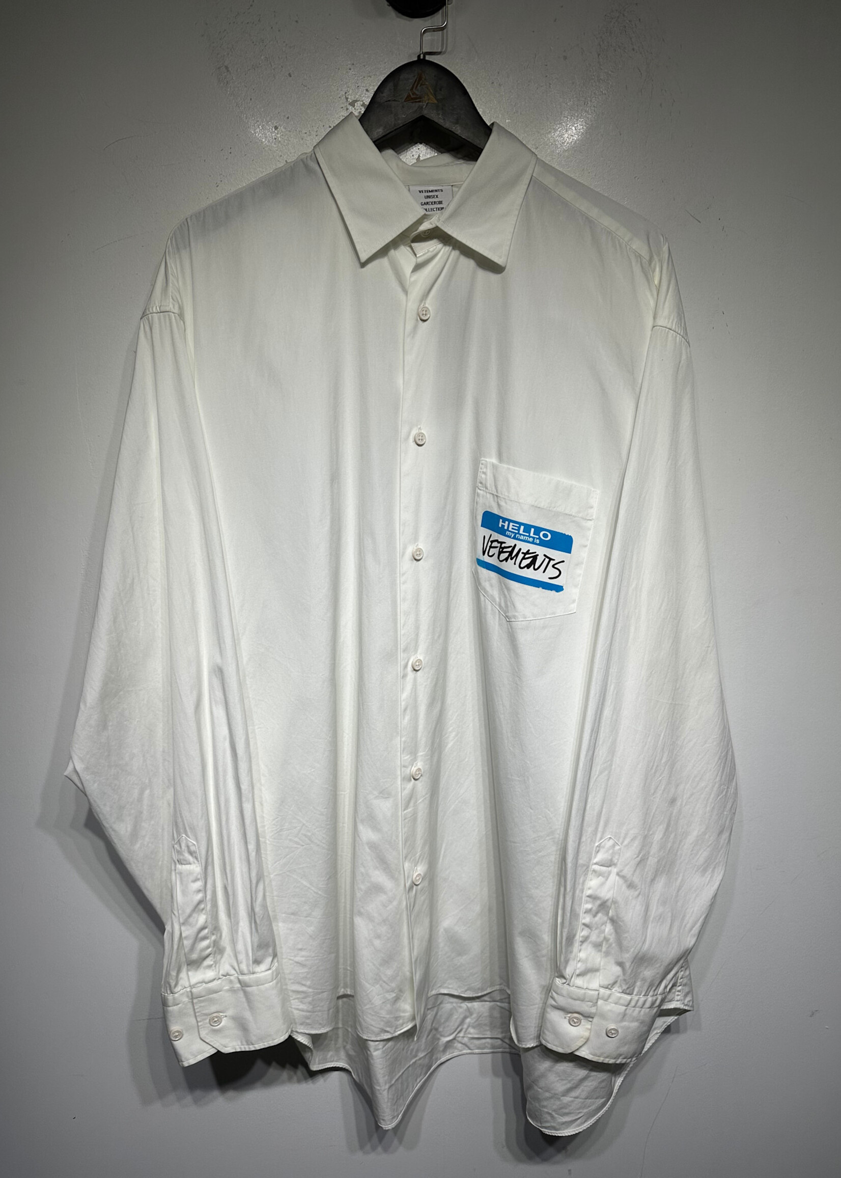 Vetements Hello My Name is White LS B/U XL As Is
