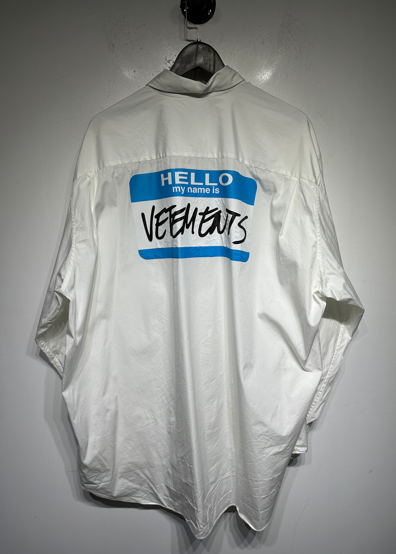 Vetements Hello My Name is White LS B/U XL As Is