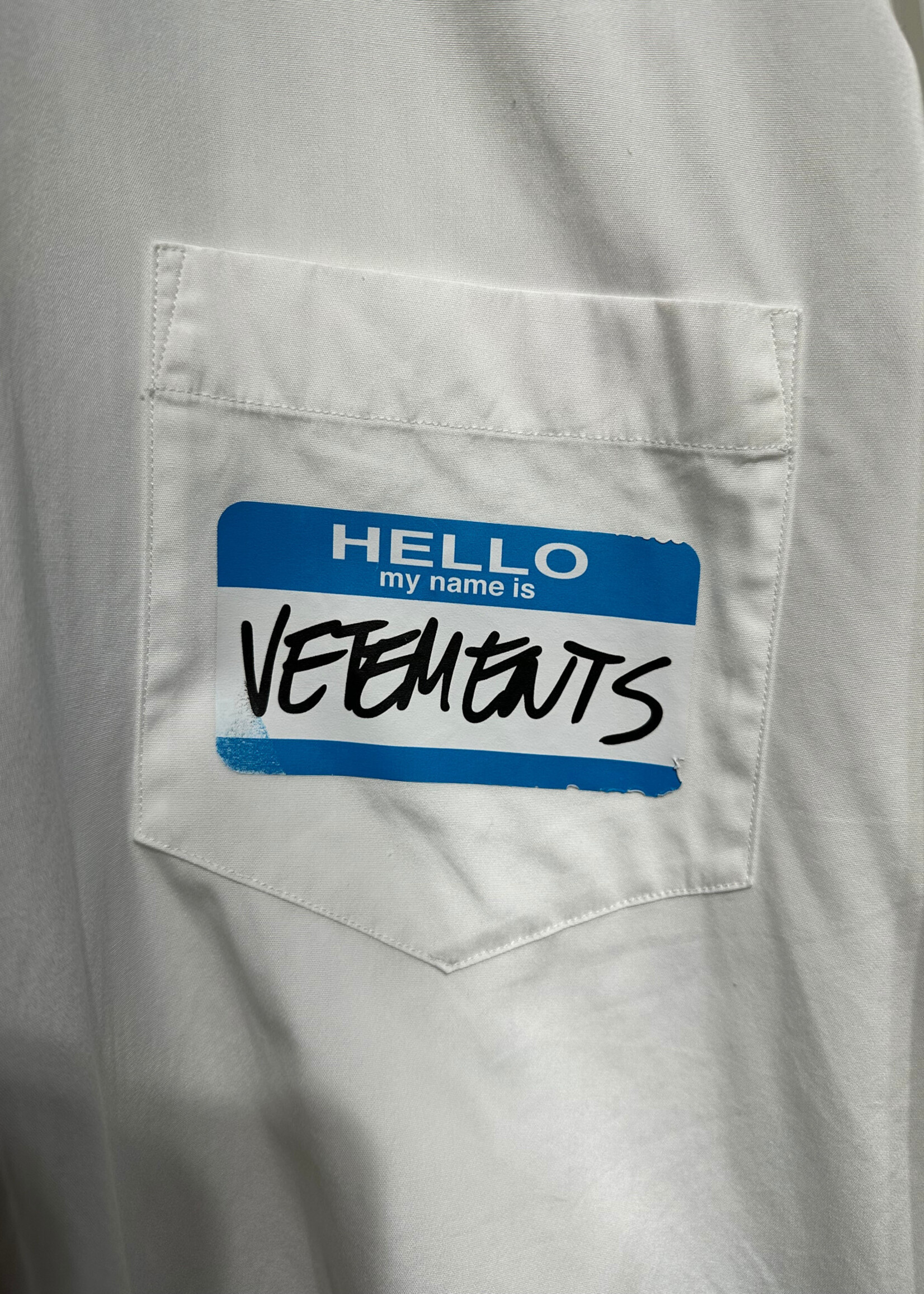Vetements Hello My Name is White LS B/U XL As Is