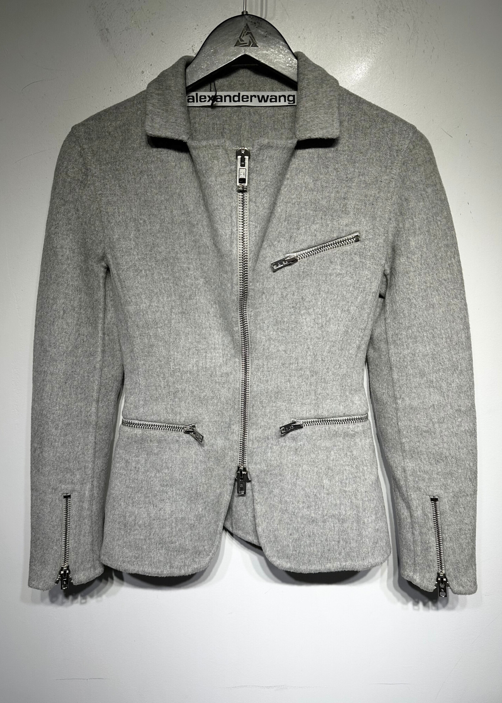 Alexander Wang Grey Wool Coat Fem XS
