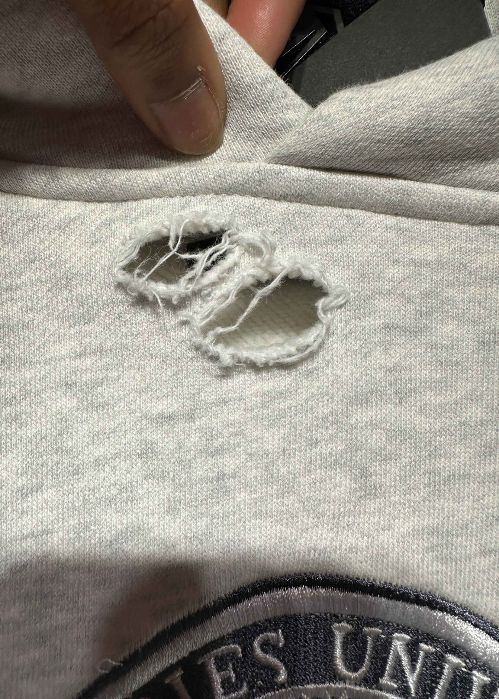 HMDD Grey 'Memories' Distressed Hoodie M As Is