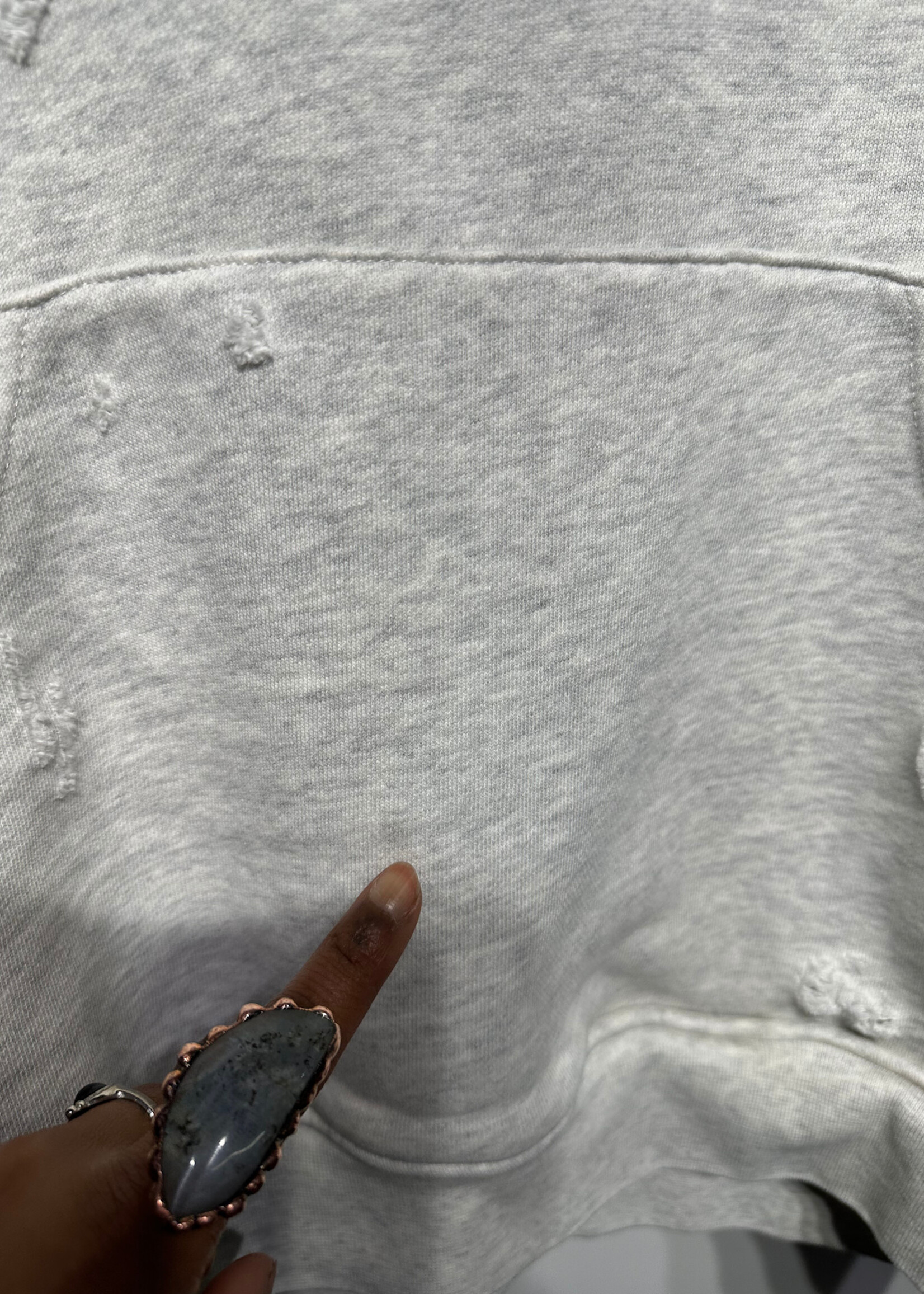 HMDD Grey 'Memories' Distressed Hoodie M As Is