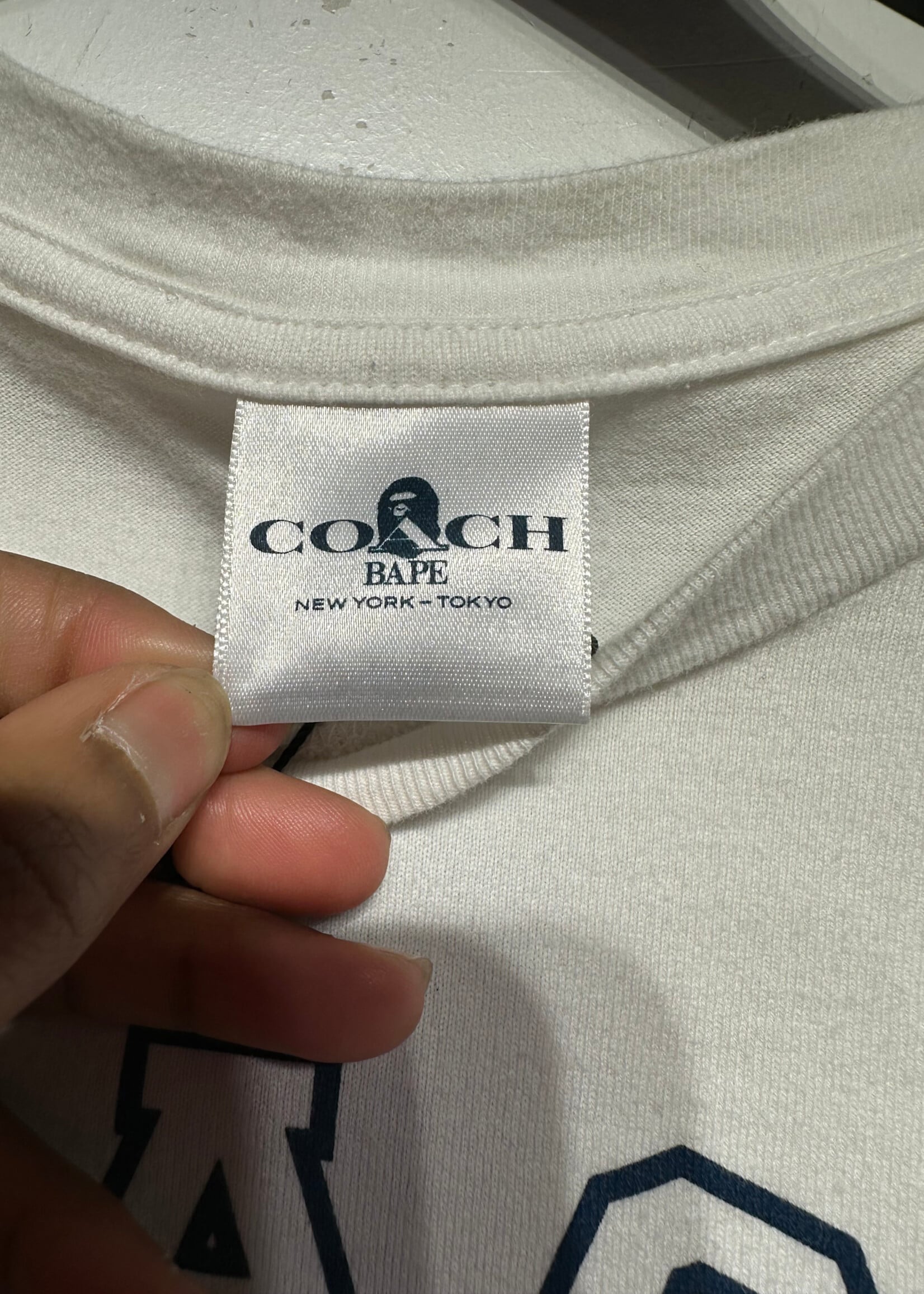 Coach X Bape White Tokyo NY Logo Tee As IS M M