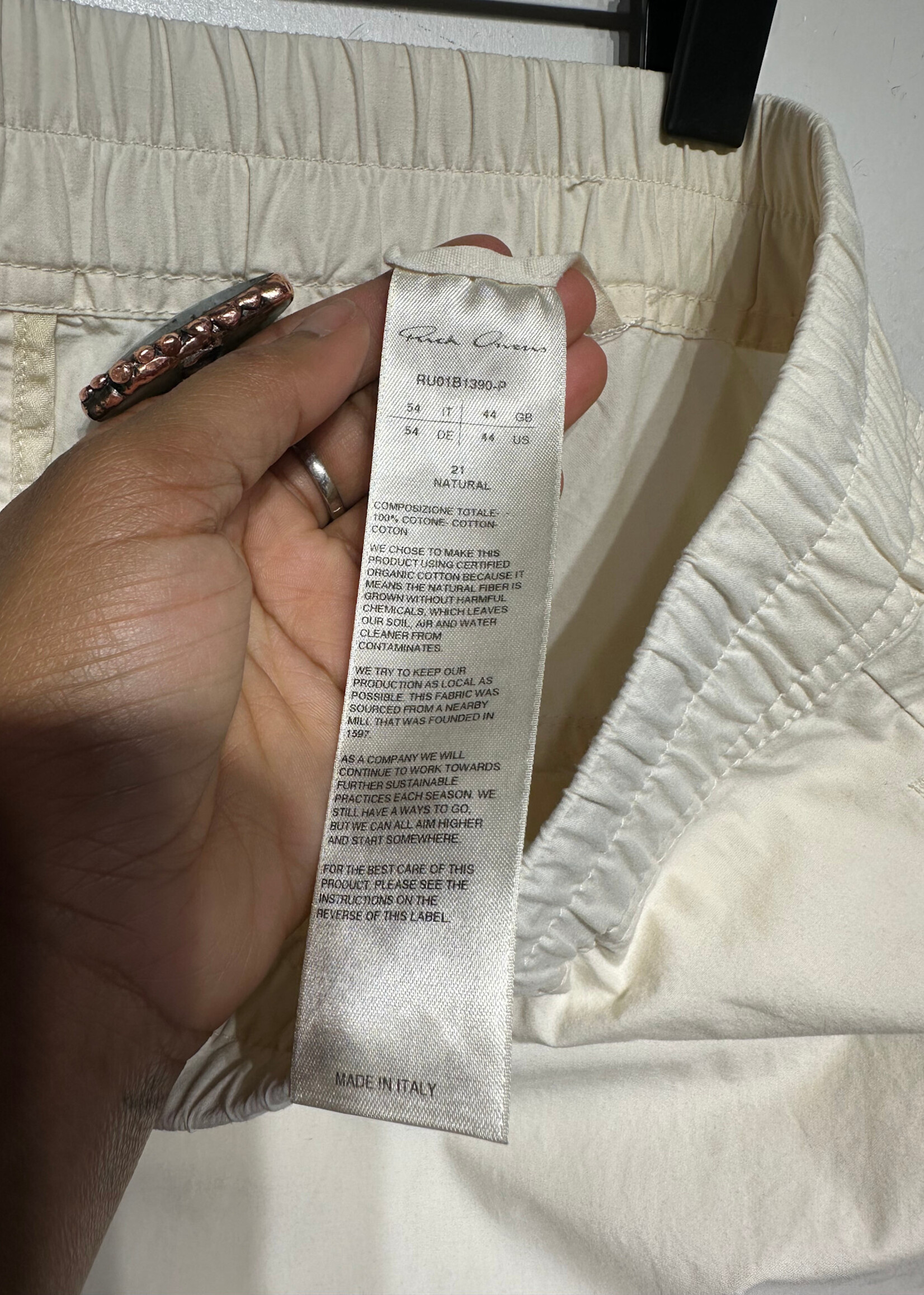 Rick Owens Fogachine White Pants Masc 38