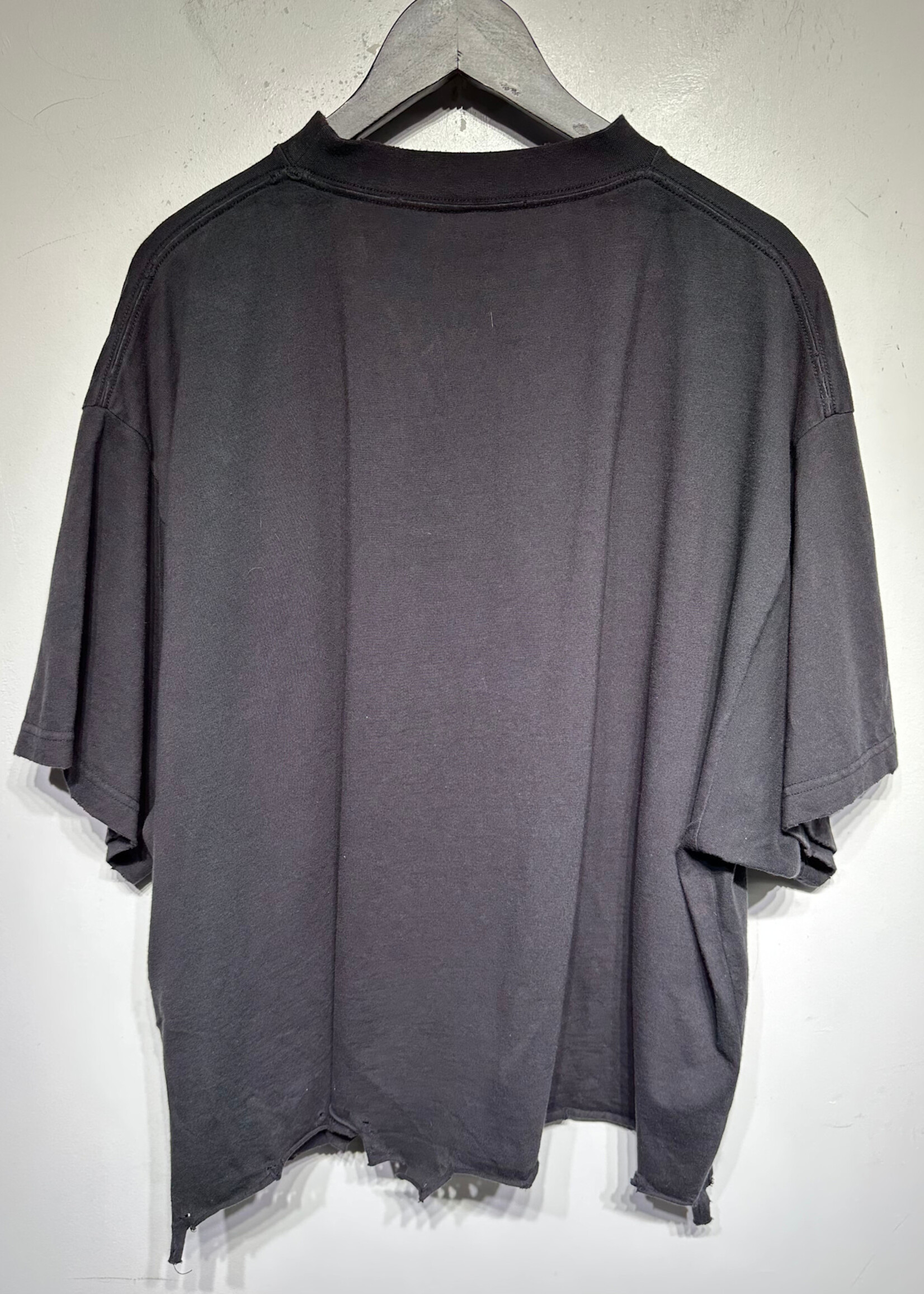 Balenciaga Cropped Black/Blue Logo Tee 4/XL