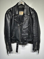 Genuine Leather Hecho en Mexico Black Fringe Jacket L