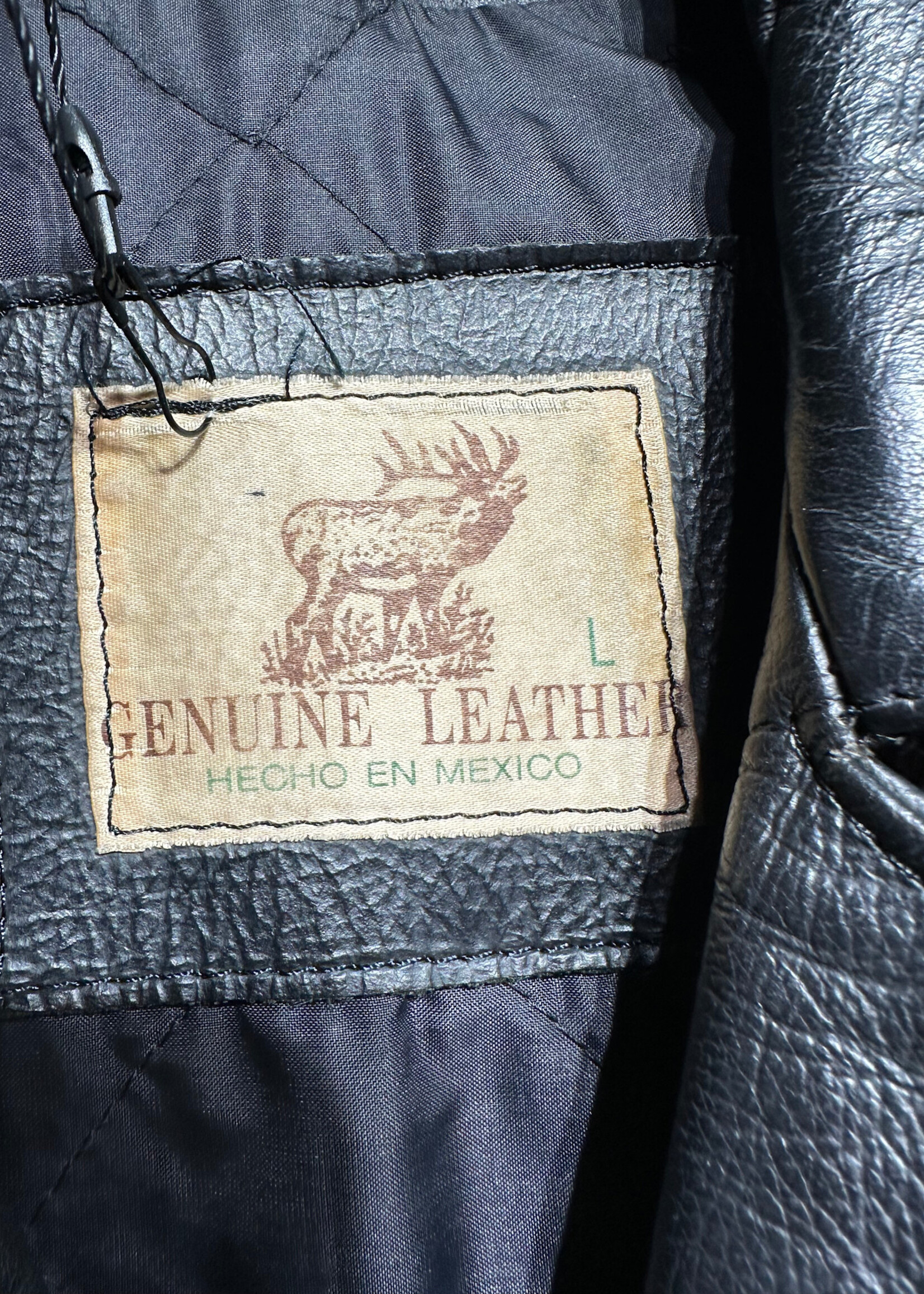 Genuine Leather Hecho en Mexico Black Fringe Jacket L