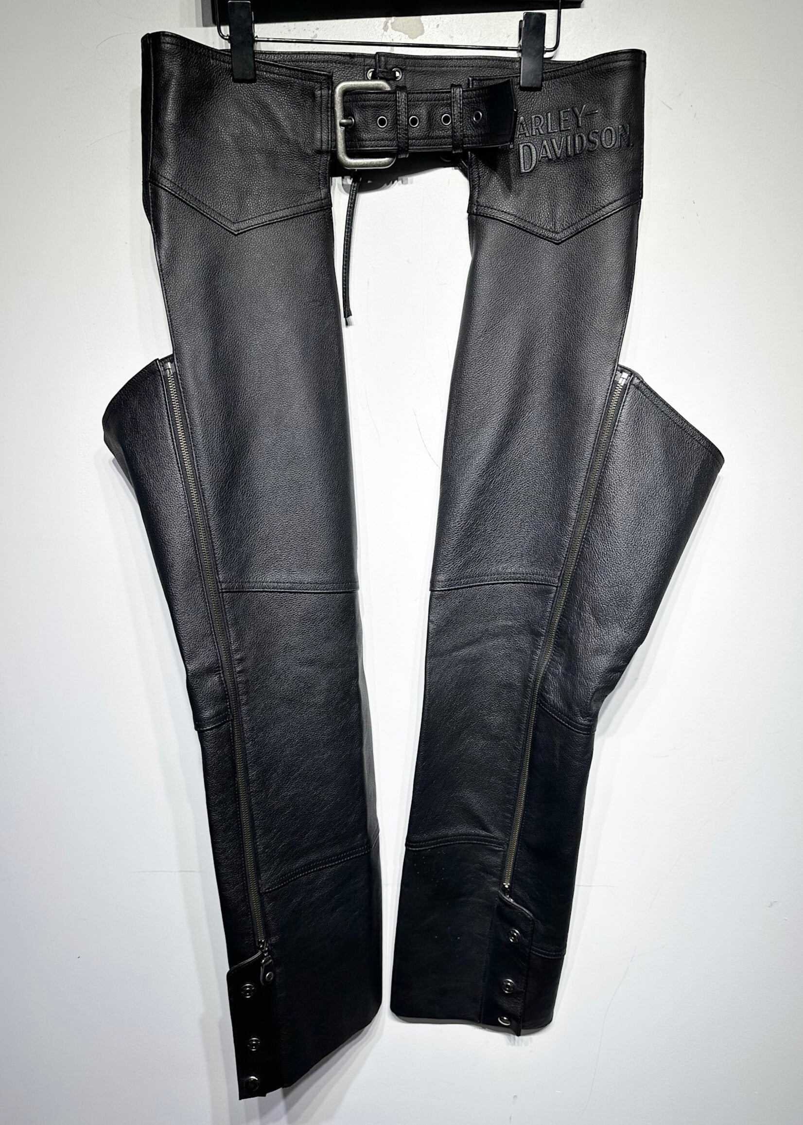 Harley Black Leather Chaps Fem 30-34