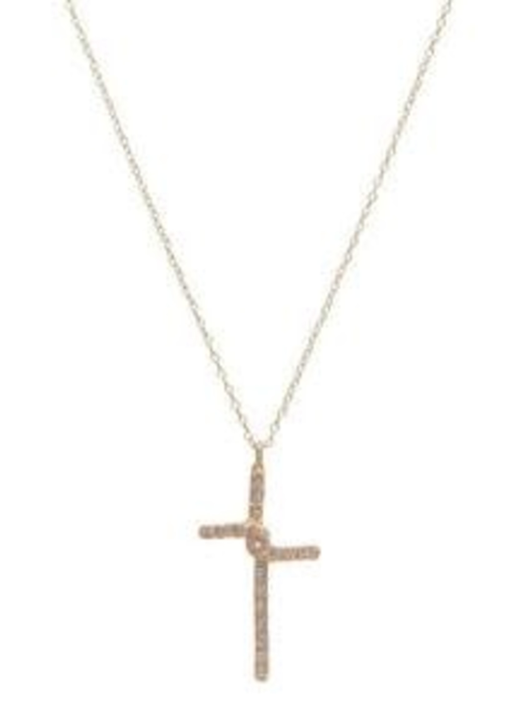 Rebel Designs Rebel - Gold Black Diamond Cross Necklace (RR201)