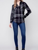 Charlie B Charlie B - Plaid Blouse w/Front Tab