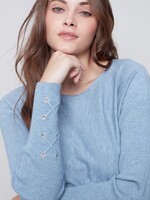 Charlie B Charlie B - Cuff Lace-up Detail Sweater