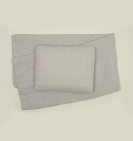 Hawkins New York Simple Linen Quilt, King- Light Grey