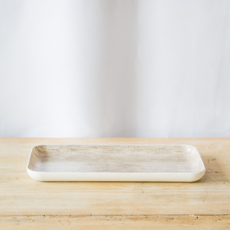 Fog Linen Natural Linen Coated Tray, Small