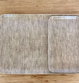 Fog Linen Natural  Linen Coated Tray, Medium