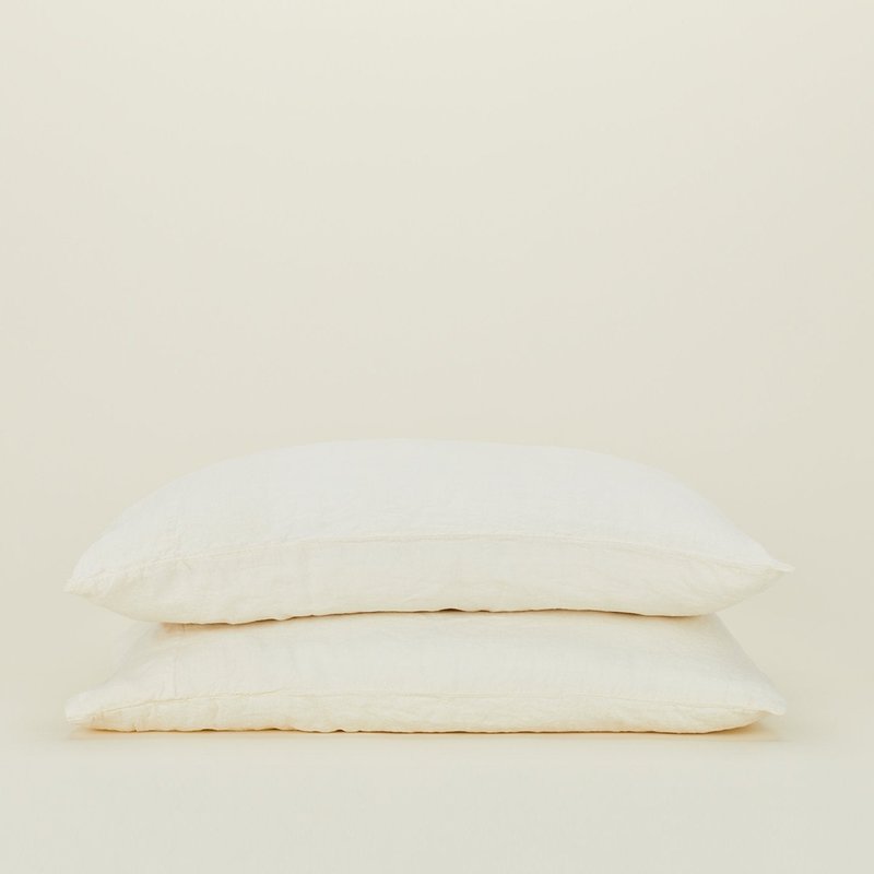 Hawkins New York Simple Linen Pillowcases- Ivory