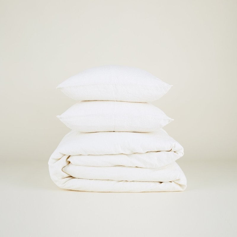 Hawkins New York Simple Linen Duvet Cover- Ivory