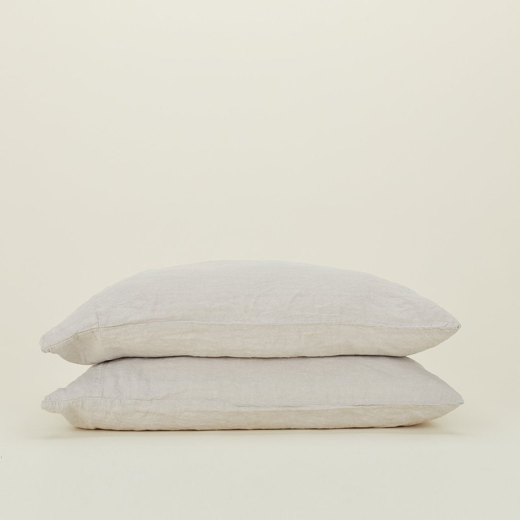 Hawkins New York Simple Linen Sheets, Queen, Light Grey