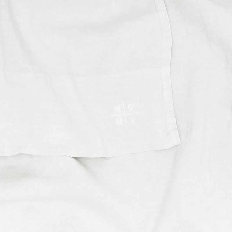 Hawkins New York Simple Linen Sheets, Queen, White