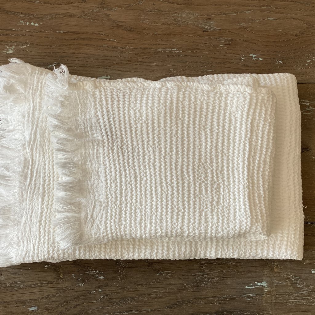 Ella Waffle Hand Towel - White
